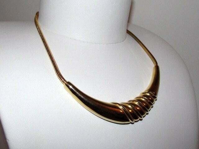 Designer 18 kt Gold Plated Pierre Cardin Collar Snake Chain Necklace Size ONE SIZE - 2 Thumbnail