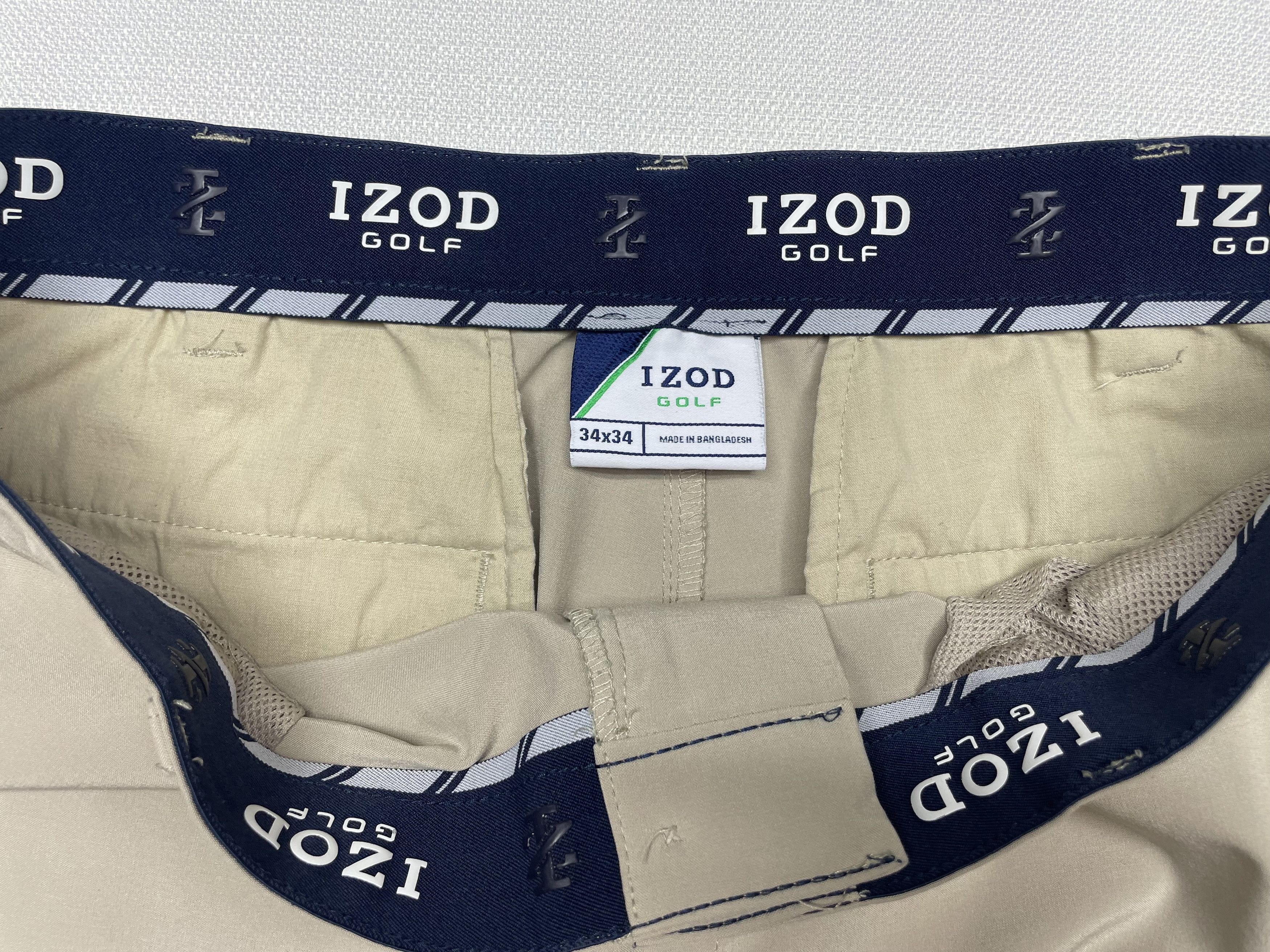 Izod Men's IZOD Golf Pants Performance Flat Front Tan Pant 34/34 Size US 34 / EU 50 - 2 Thumbnail