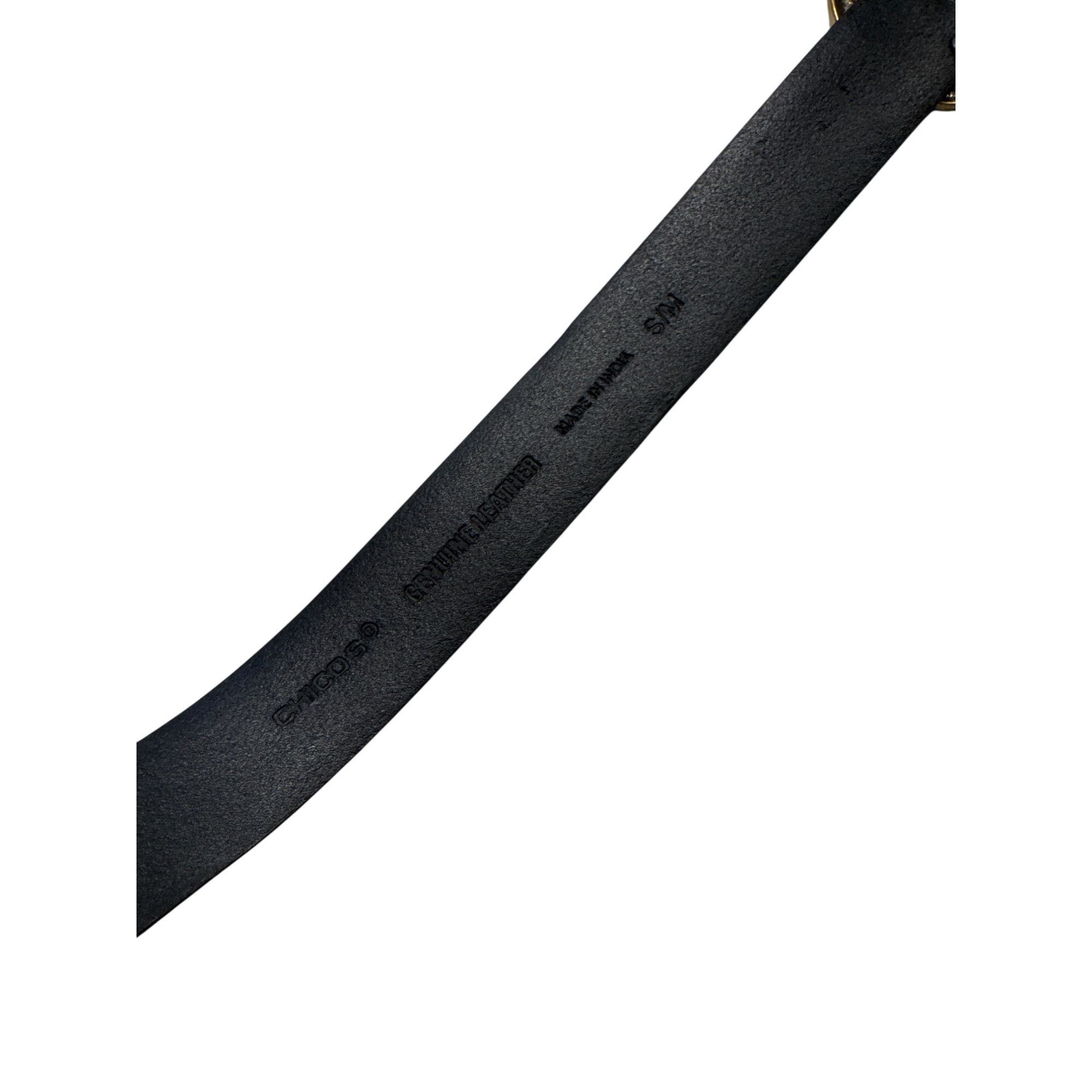 Chicos Chicos Womens Black Leather Belt W/ Two-Tone Decorative Buck Size ONE SIZE - 5 Thumbnail