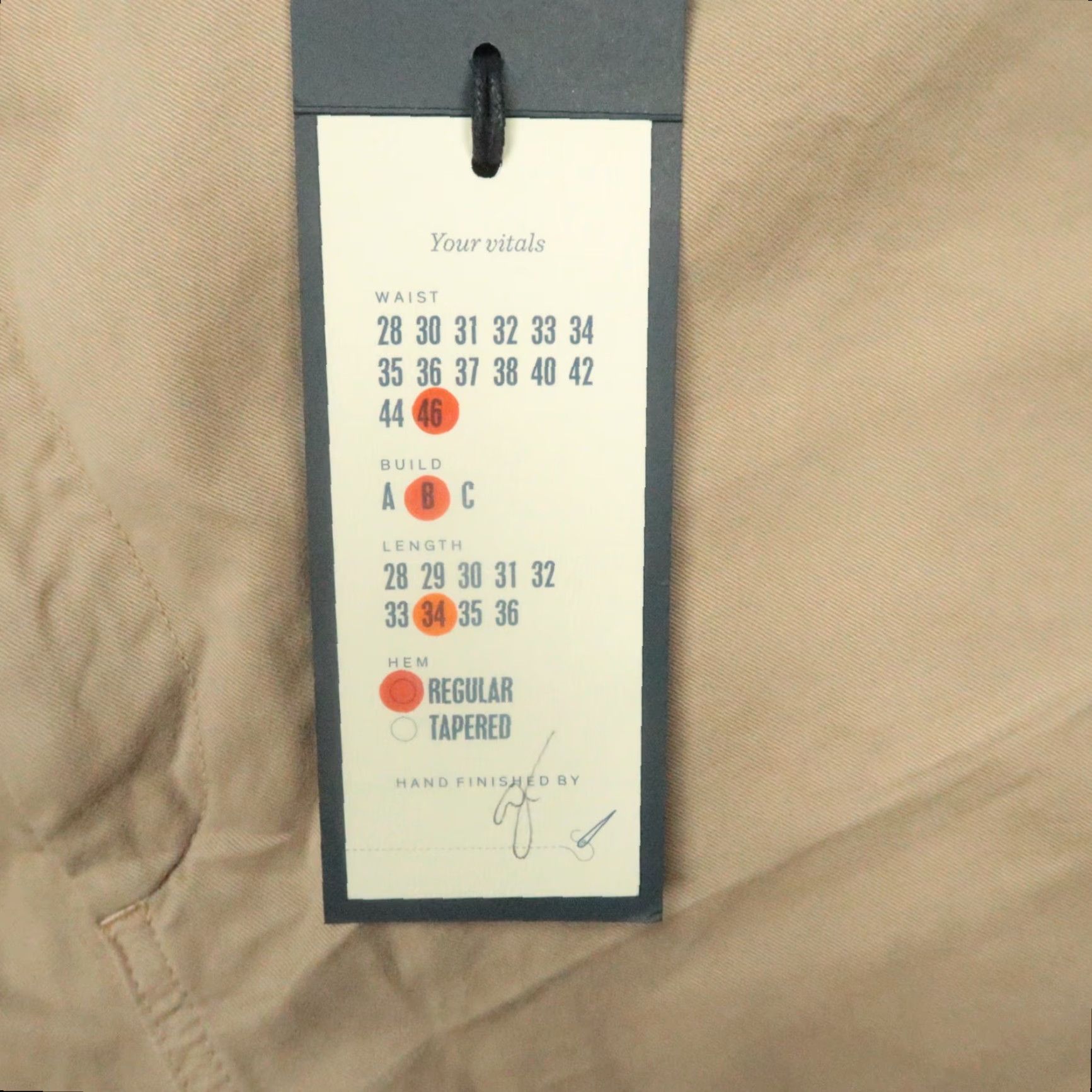 Vintage Spoke Pants Men 46x34 Khaki Tan Build B Chino Trousers Flat Front NWT Size US 30 / EU 46 - 4 Thumbnail