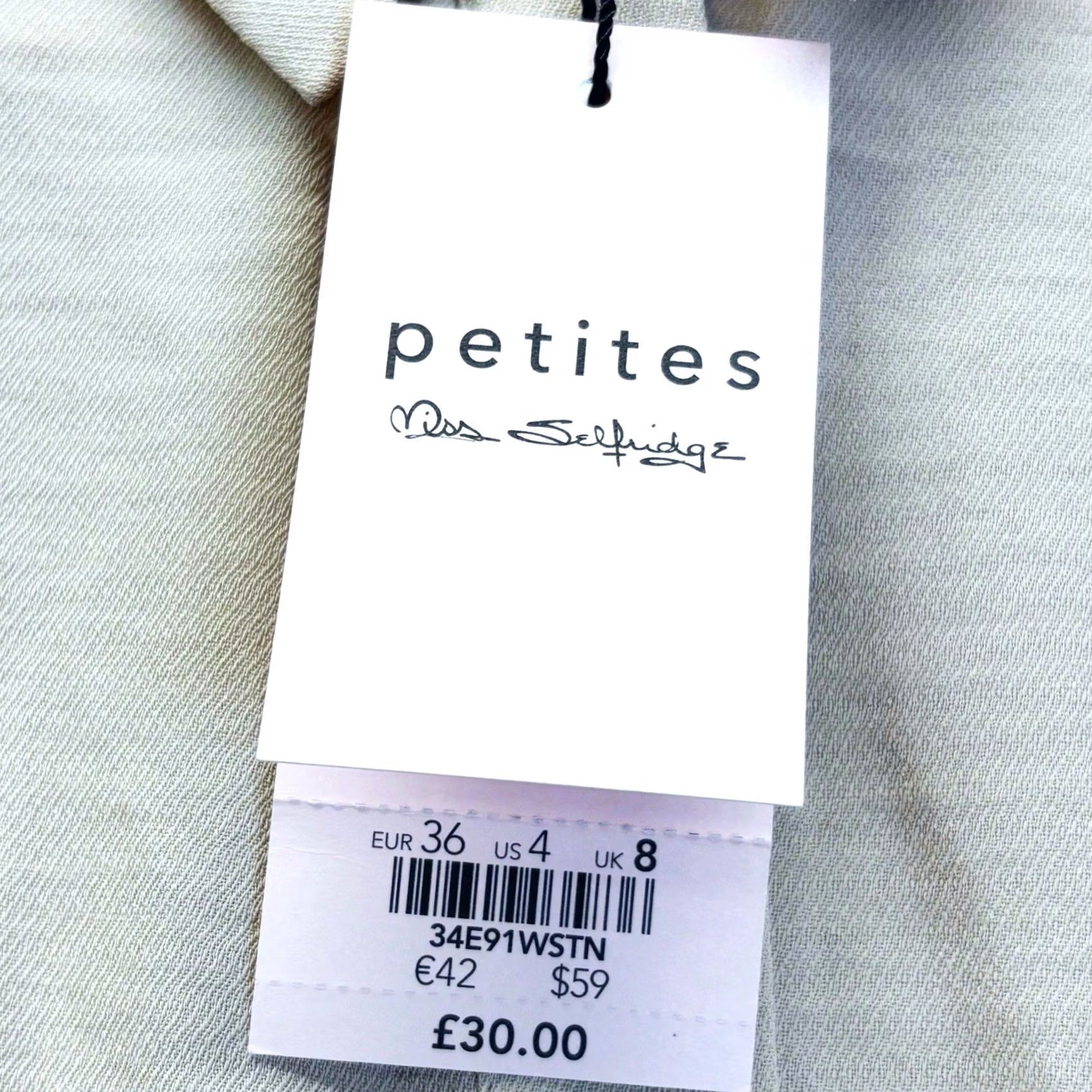 Vintage Miss Selfridge Petites Shirt Dress Beige UK8 Women’s Tie Belted New BNWT Shirt Dress Women’s Short Sleeve Collared Belted 8 Beige BNWT Size M / US 6-8 / IT 42-44 - 4 Thumbnail