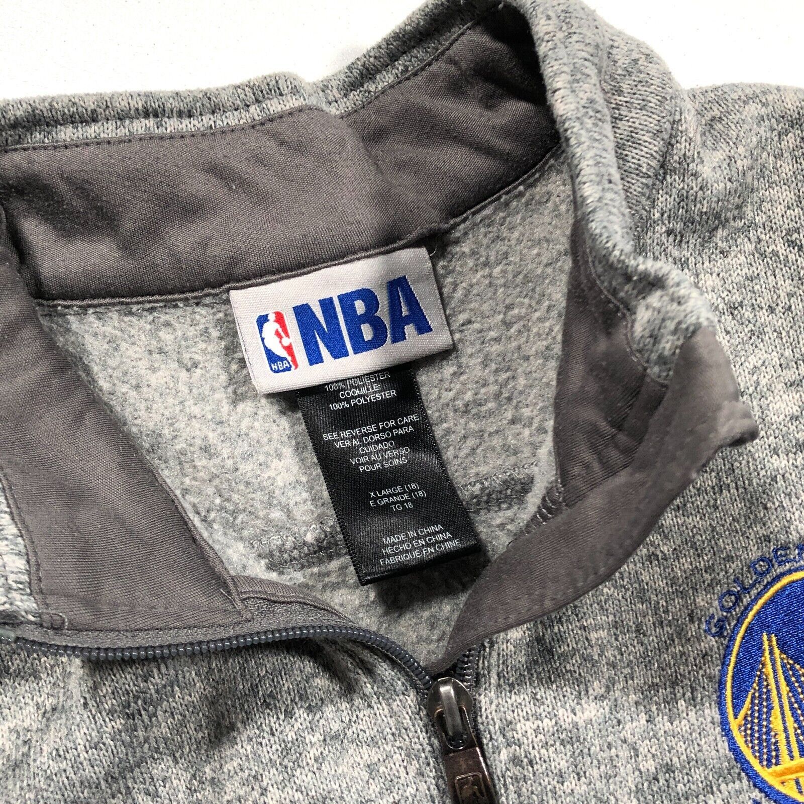 NBA × Vintage Golden State Warriors NBA Full Zip Fleece Sweater Youth XL Size XL / US 12-14 / IT 48-50 - 4 Thumbnail