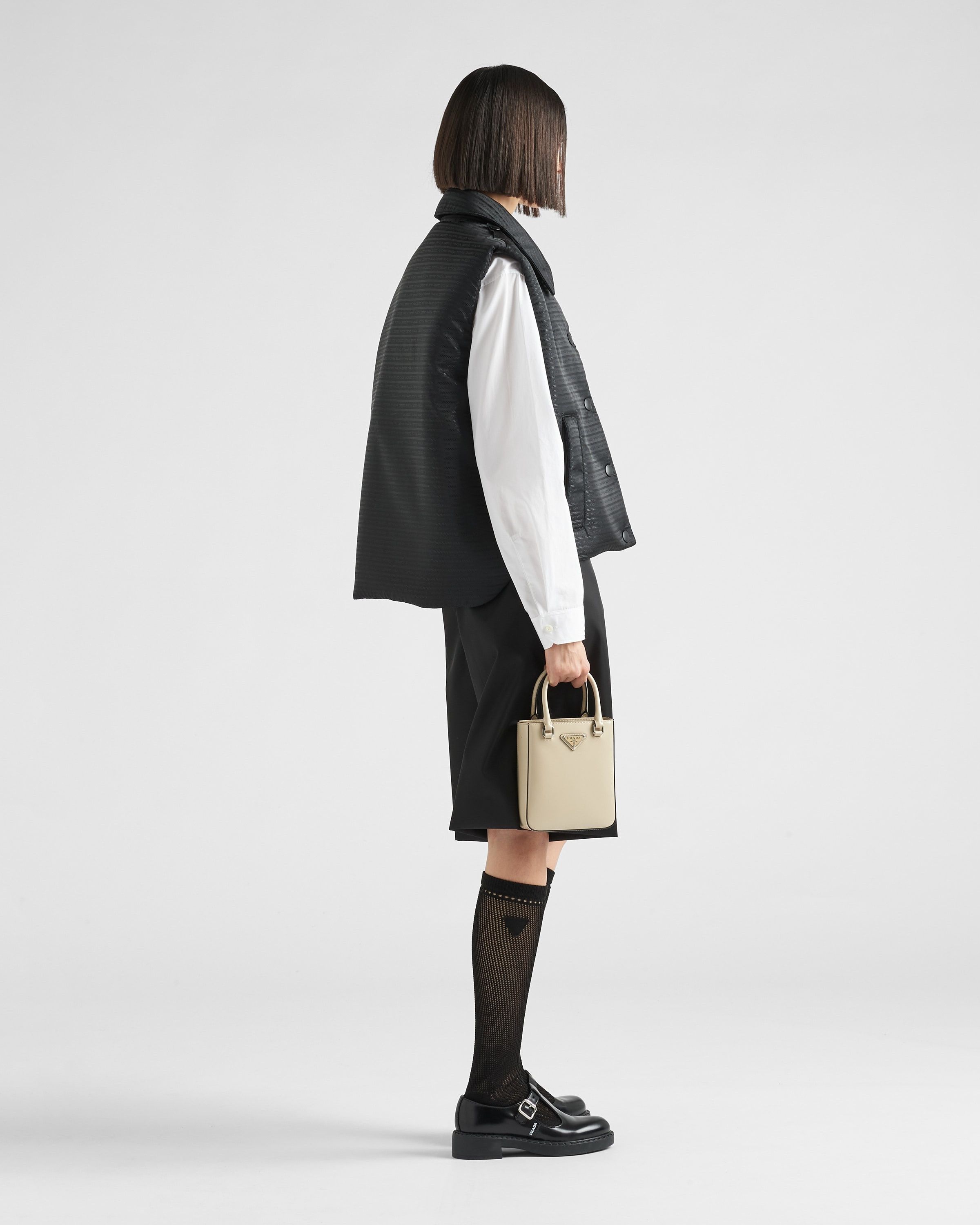 Prada o1mt1gz0925 Padded Re-Nylon Vest in Black Size L / US 10 / IT 46 - 4 Thumbnail