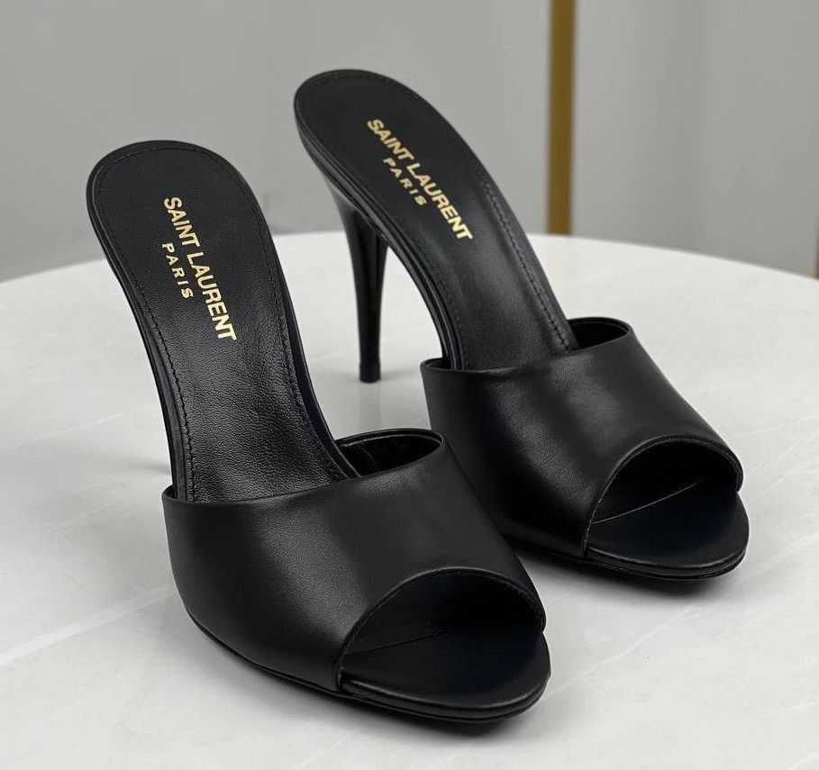 Saint Laurent Paris o1b1hav110425 LA 16 Mules in Smooth Leather in Black Size US 6.5 / IT 36.5 - 2 Thumbnail