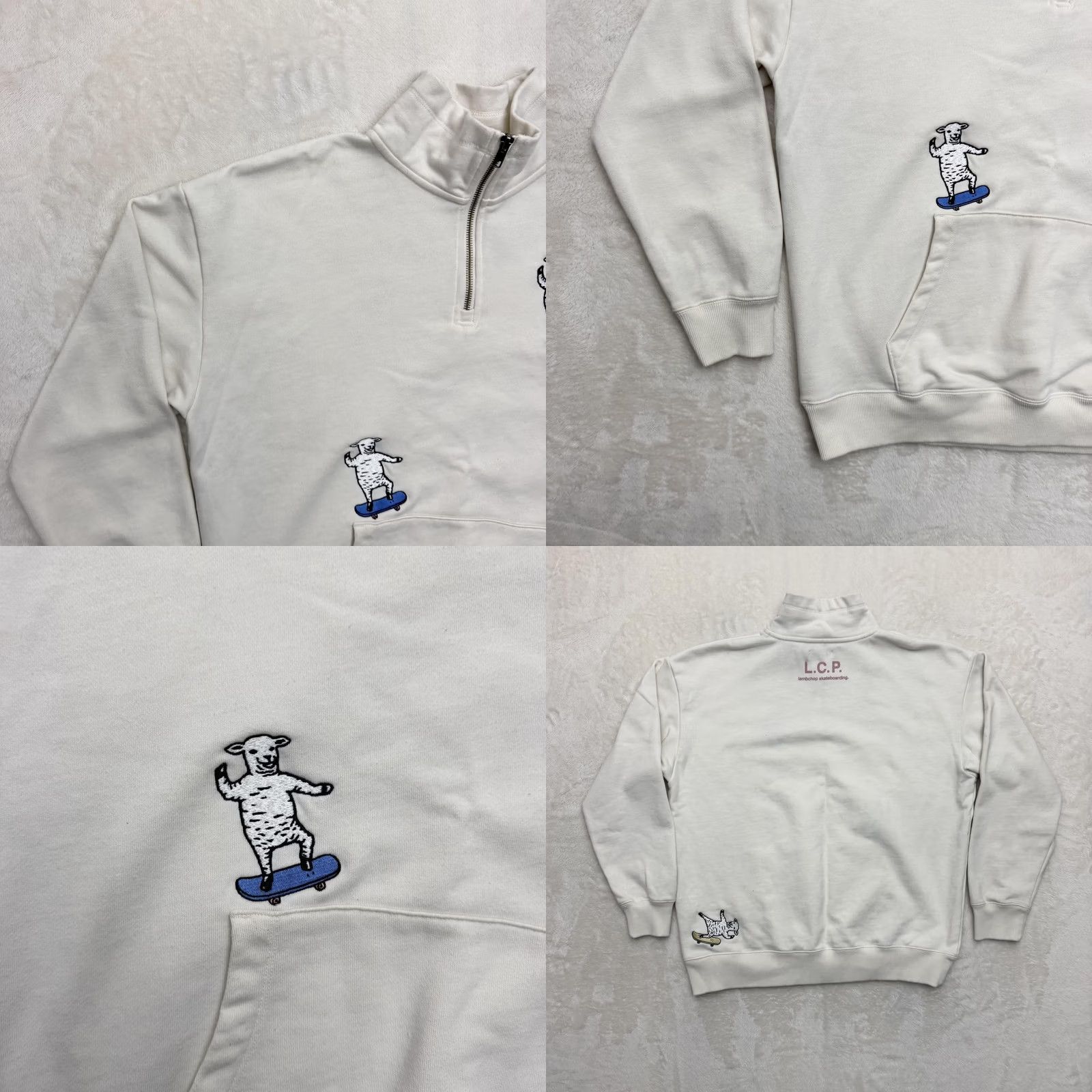 Vintage graniph Sweatshirt Mens Medium LCP Lambchop Skateboarding Quarter Zip Pullover Graphic Print White 1/4 Zip Pockets Recreation Sports Men Size US M / EU 48-50 / 2 - 8 Thumbnail