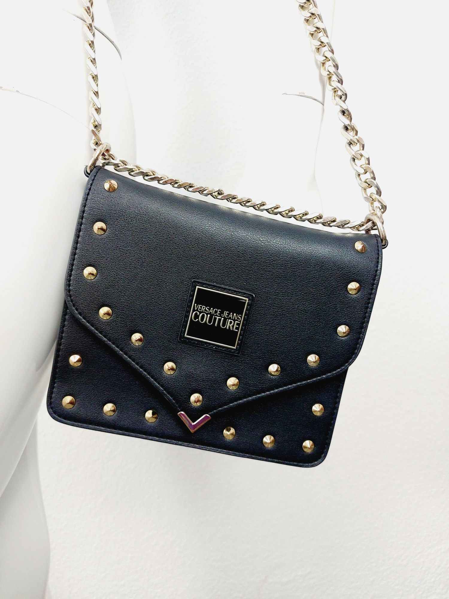 Versace Jeans Couture Versace Couture Rivet Grommet Spike Chain Crossbody Bag Size ONE SIZE - 1 Thumbnail