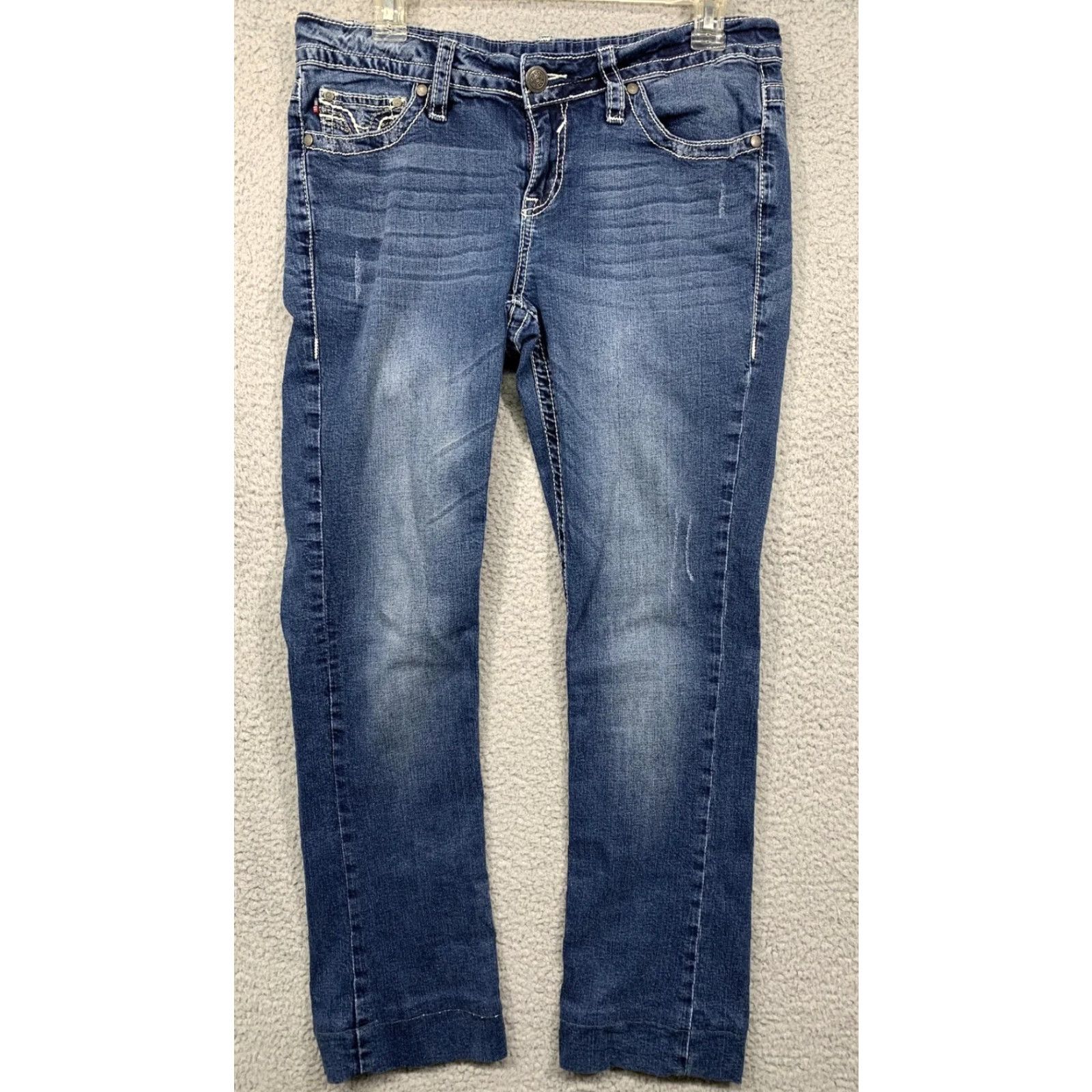 Vintage VIGOSS Blue Jeans Women's Size S8 Heritage Fit Slim Bootcut Stretch Hemmed READ Womens Jeans 8 Slim Bootcut Stretch Hemmed 28in blue Size 30" / US 8 / IT 44 - 2 Thumbnail