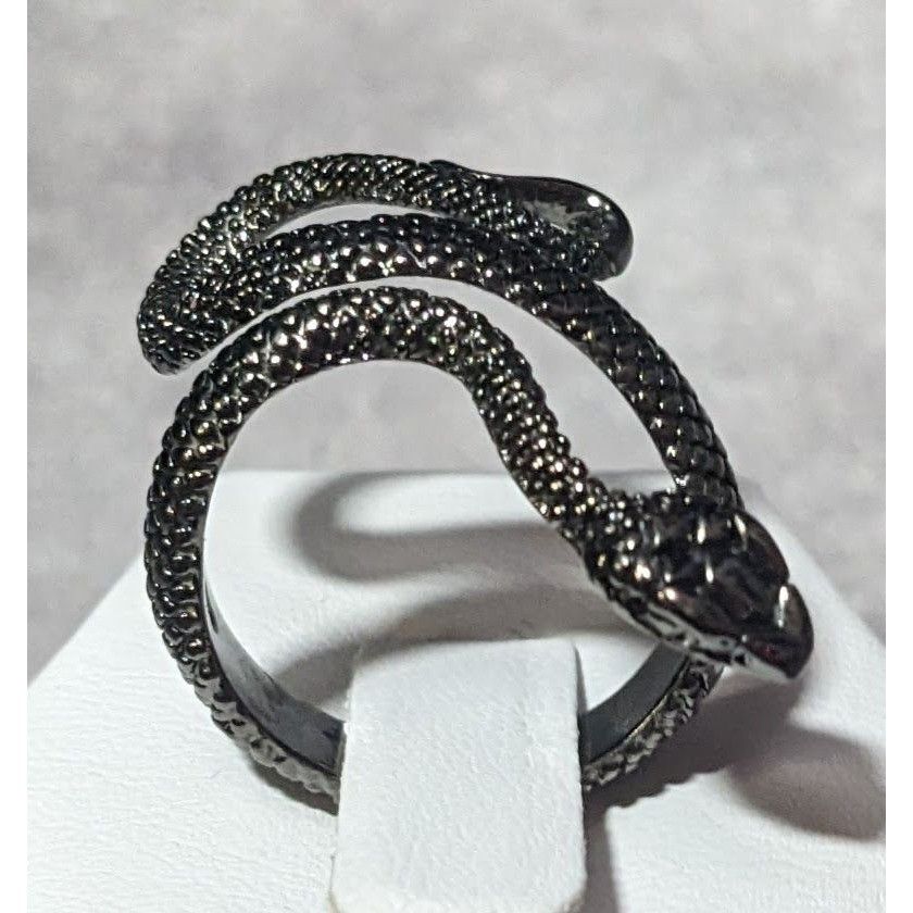 Other Gothic Gunmetal Tone Textured Snake Ring Size 5 1/2 Size ONE SIZE - 3 Thumbnail