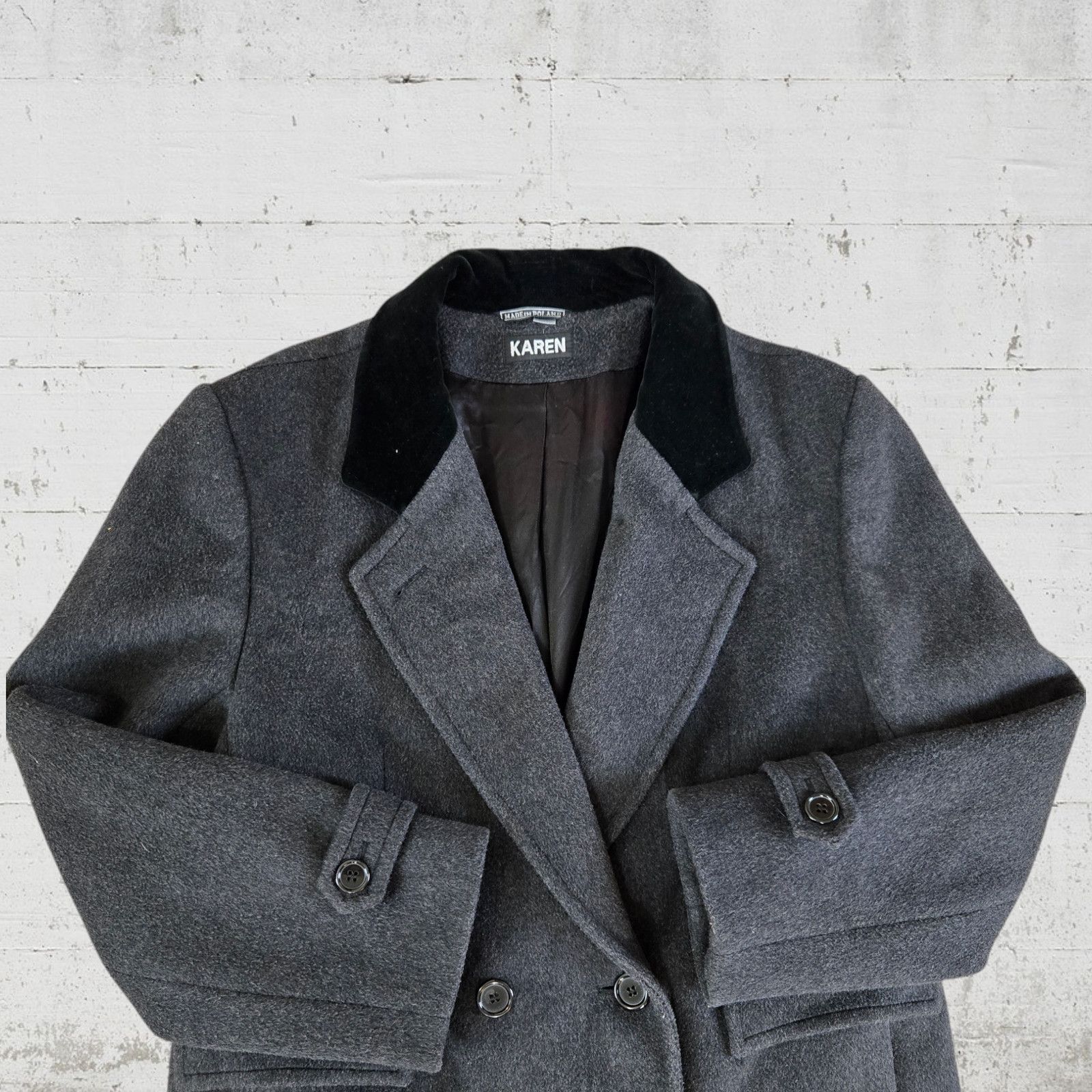 Vintage Vintage 80s Wool Cashmere Overcoat Size 14 Size XL / US 12-14 / IT 48-50 - 3 Thumbnail