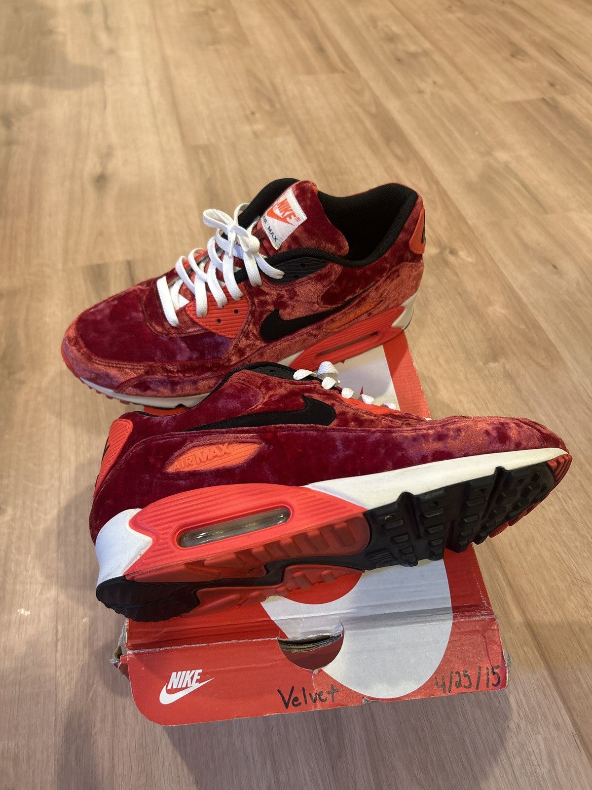 Nike Nike Air Max 90 “Red Velvet” Size US 12 / EU 45 - 7 Thumbnail