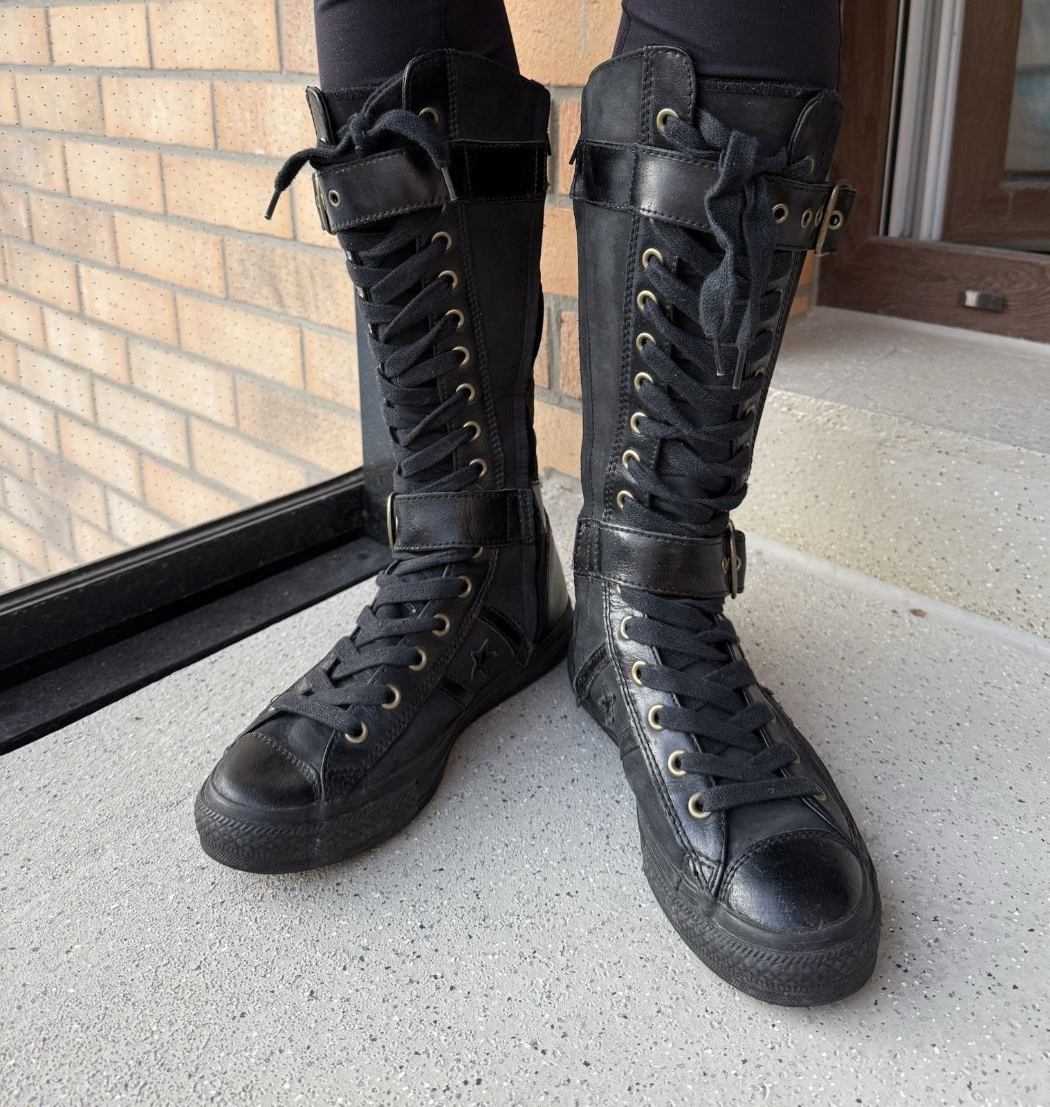 Converse Vintage Converse High Boxing Shoes Leather y2k Midcalf Size US 8 / IT 38 - 8 Thumbnail