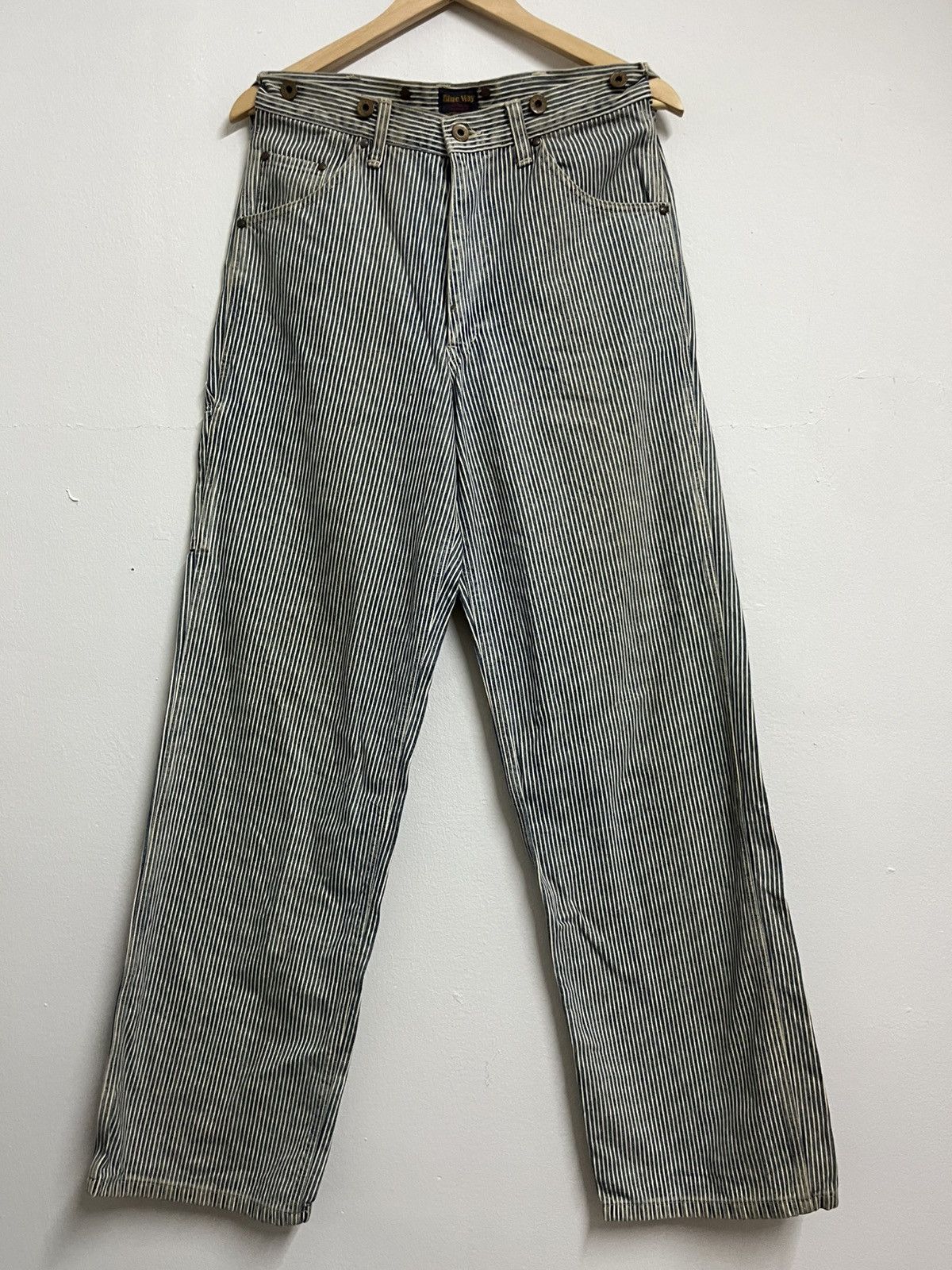 Le Grande Bleu (L.G.B.) Blue Way Workwear Hickory Denim Size US 30 / EU 46 - 1 Thumbnail