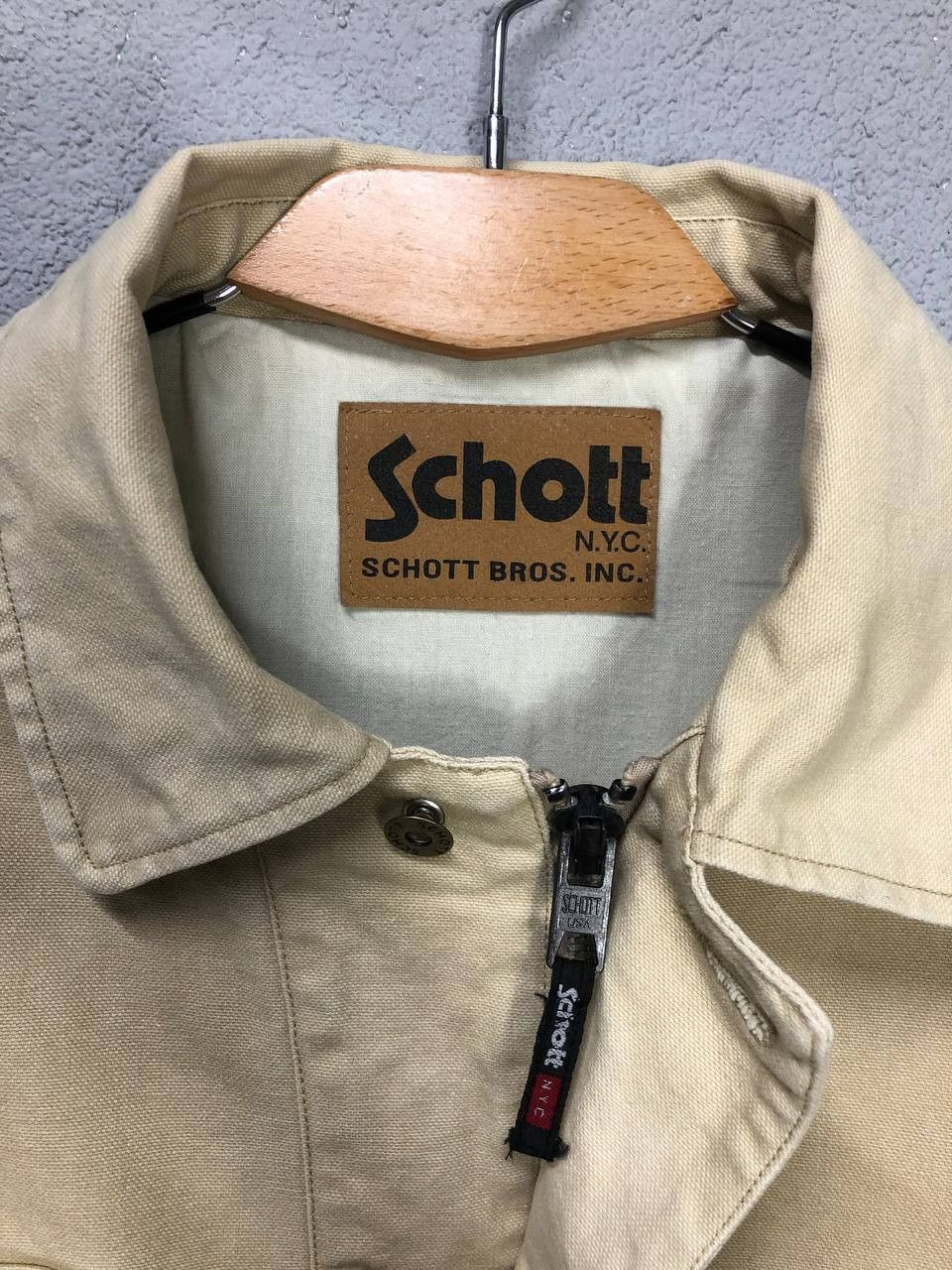 Schott Schott mens beige jacket Medium Size US M / EU 48-50 / 2 - 2 Thumbnail