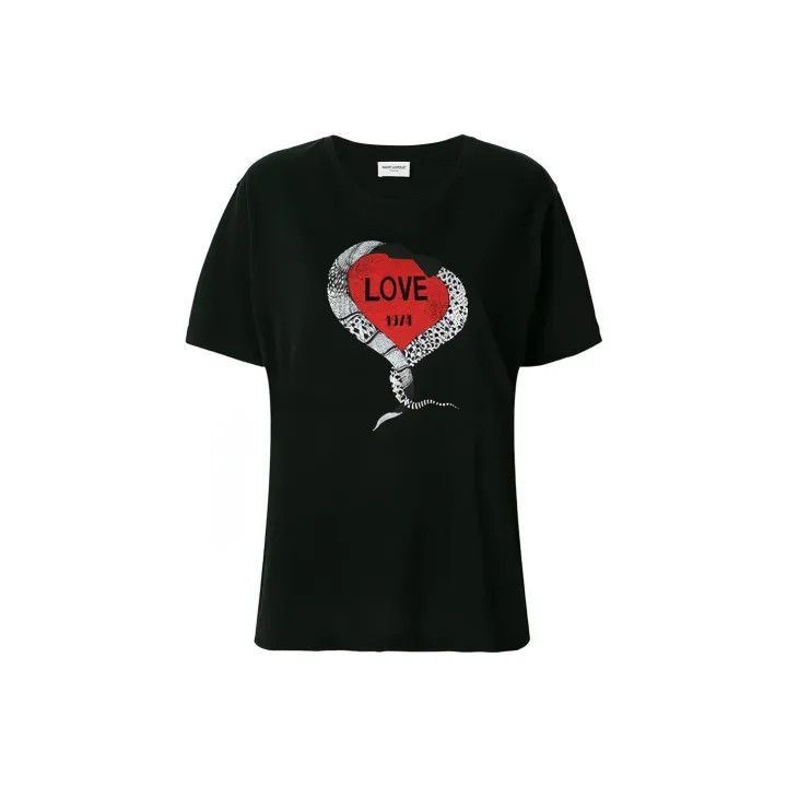 Saint Laurent Paris Saint Laurent Love Graphic Short Sleeve T-Shirt -2507 Size M / US 6-8 / IT 42-44 - 1 Thumbnail