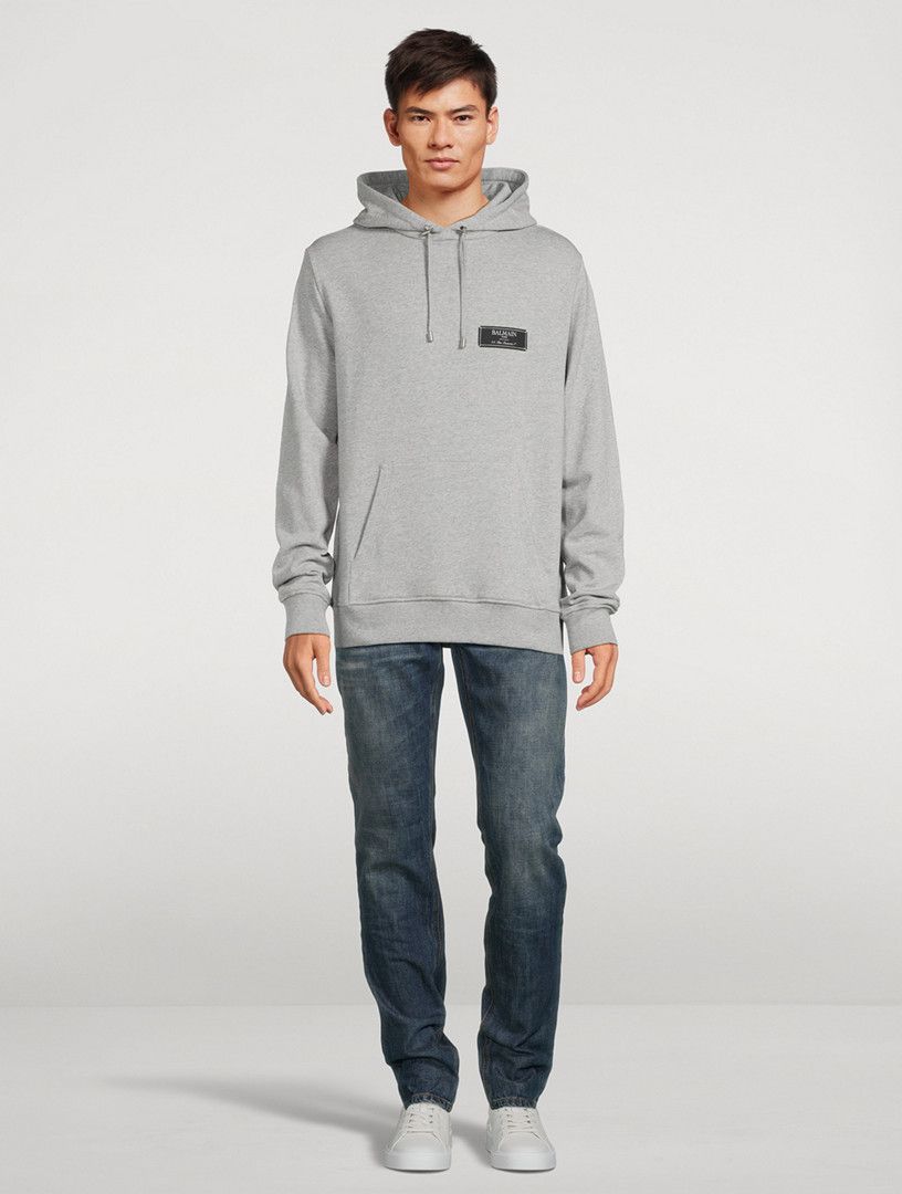 Balmain o1s1wg110925 Cotton Hoodie With Label in Grey Size US S / EU 44-46 / 1 - 5 Thumbnail