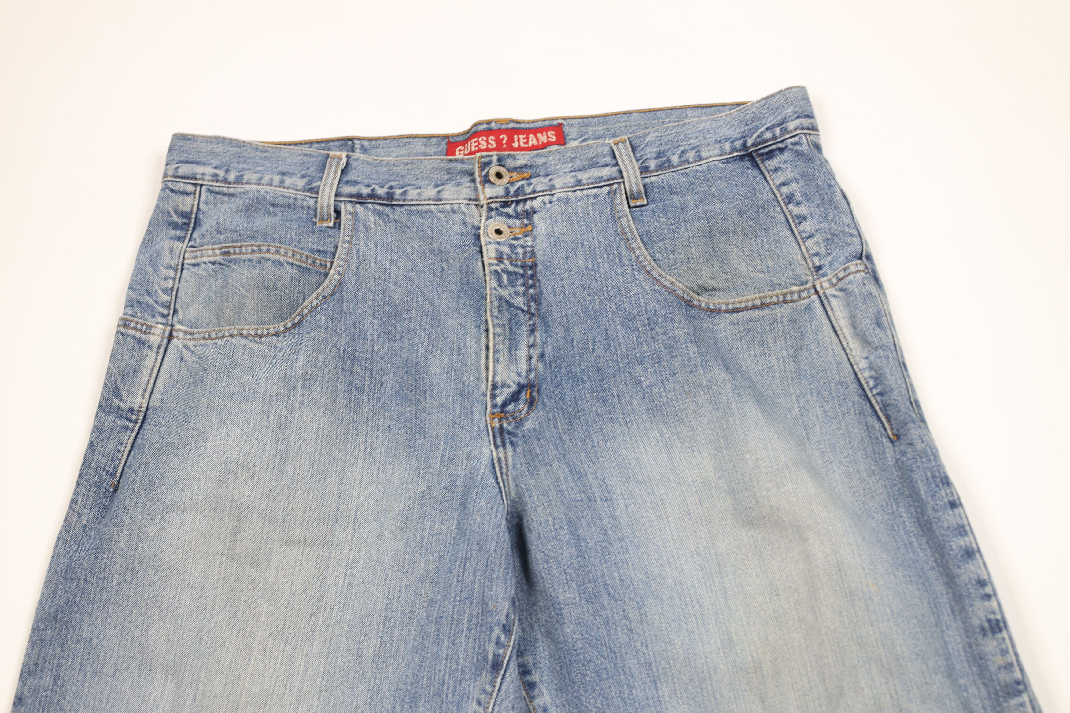 Guess Vintage 90s Guess Baggy Fit Wide Leg Denim Jeans Blue Size US 38 / EU 54 - 2 Thumbnail