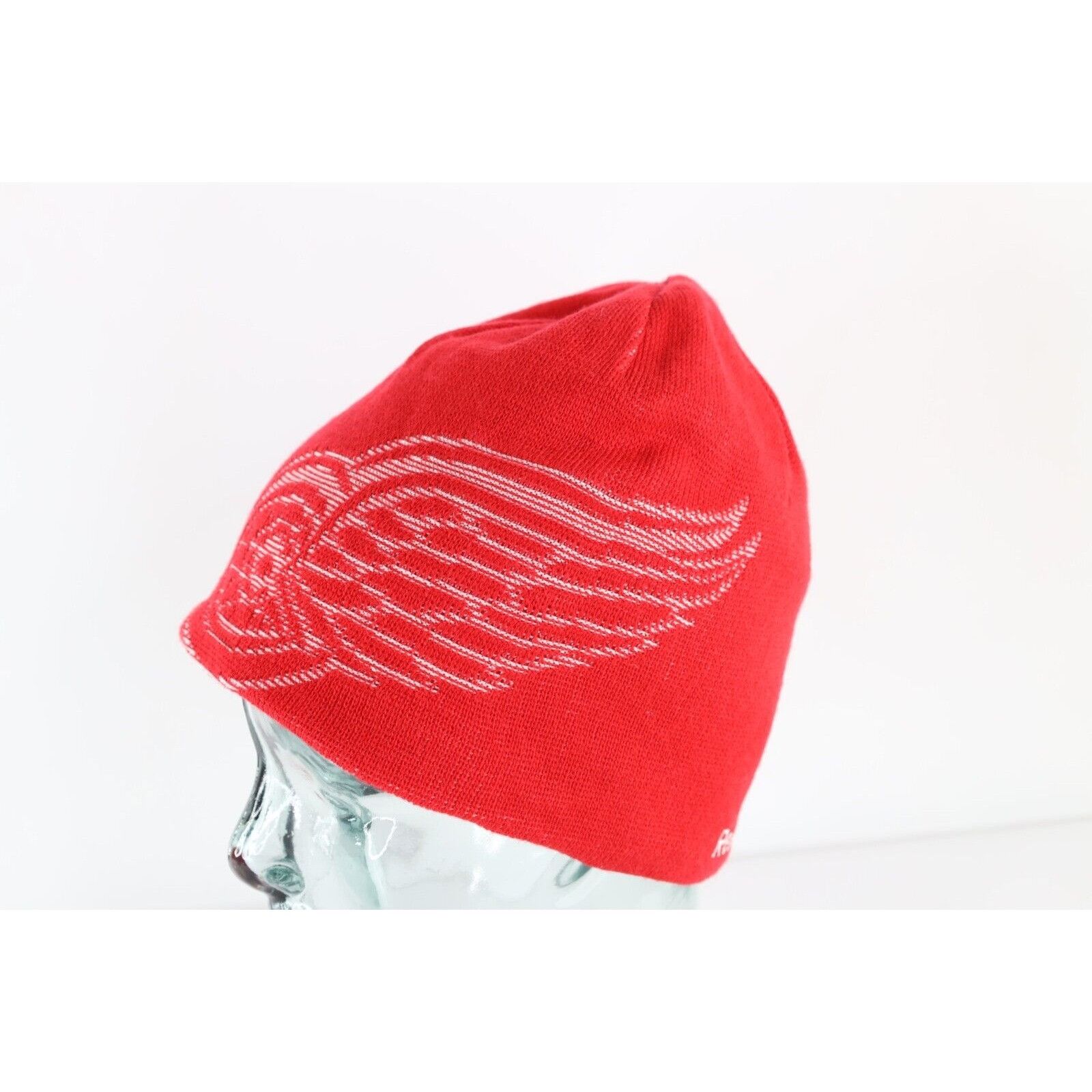 Reebok Vintage Reebok Big Logo Detroit Red Wings Hockey Beanie Hat Size ONE SIZE - 2 Thumbnail
