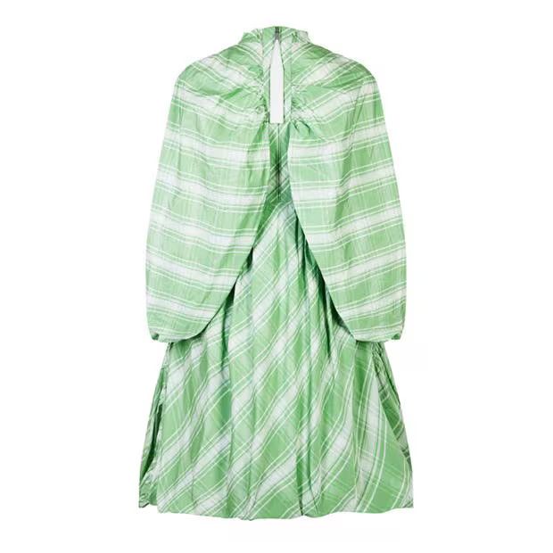 Jil Sander o1g2r1mq1024 Mini Dress in Green & White Size XS / US 0-2 / IT 36-38 - 2 Thumbnail