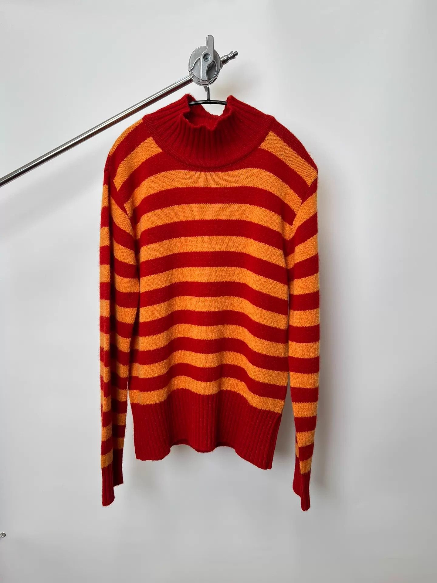 Dries Van Noten Dries Van Noten Retro Orange Striped Wool Sweater Size M / US 6-8 / IT 42-44 - 1 Thumbnail