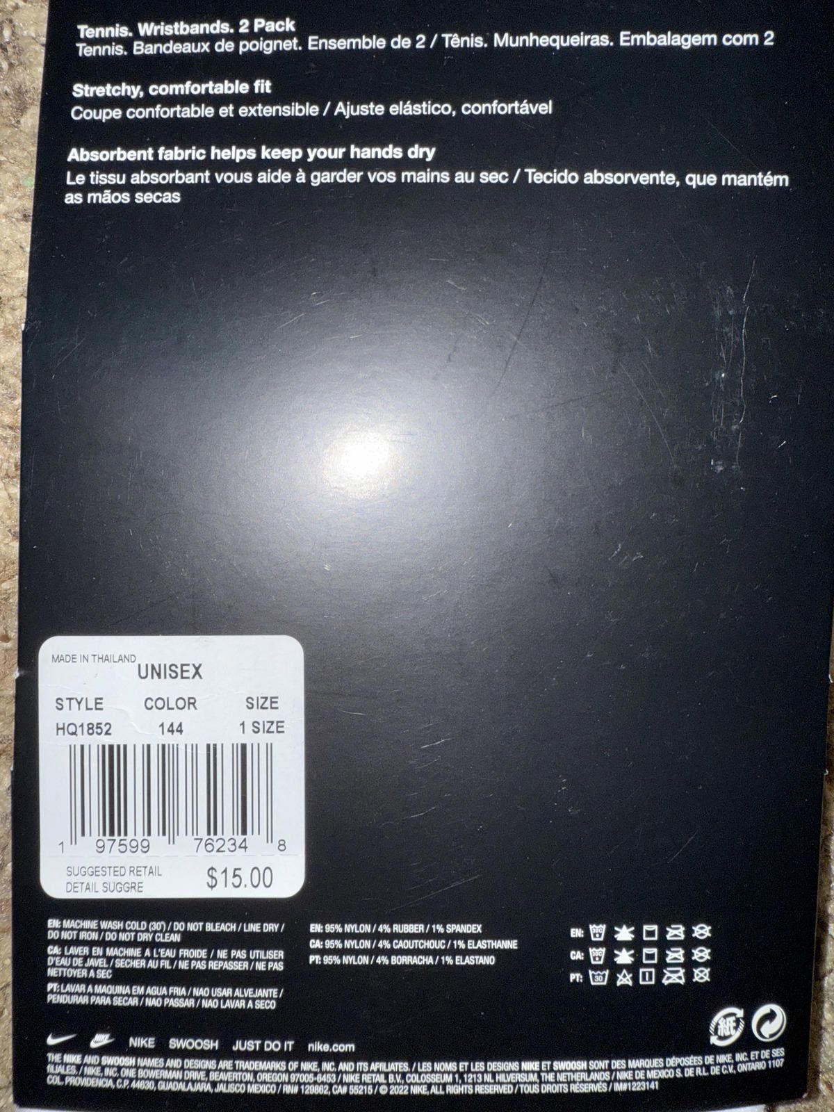 Nike Nike Tennis Premier Double Wide Wristband Size ONE SIZE - 2 Thumbnail