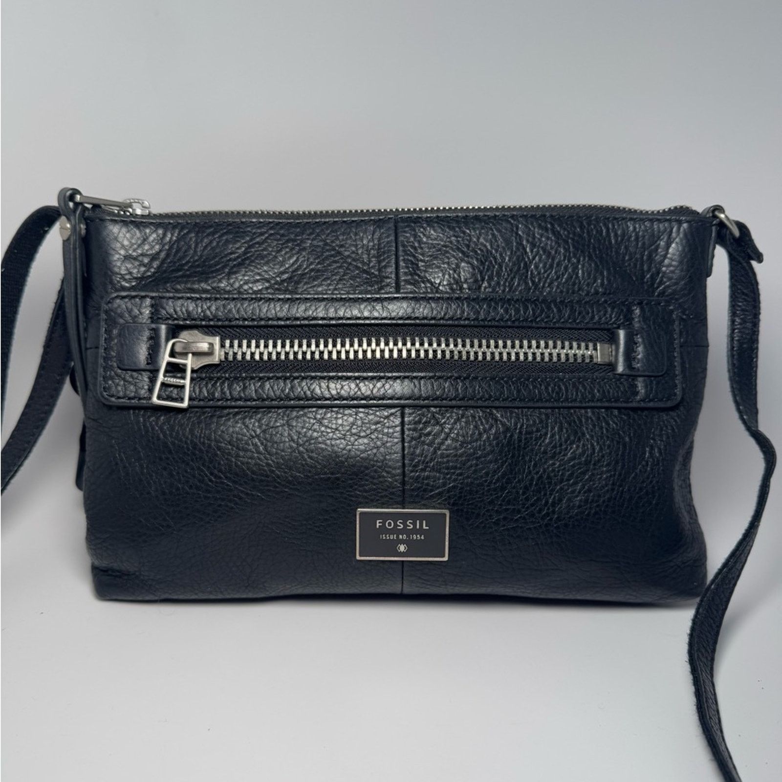 Fossil Fossil Dawson Crossbody Black Pebble Leather w/Key Crossbody Size ONE SIZE - 1 Thumbnail