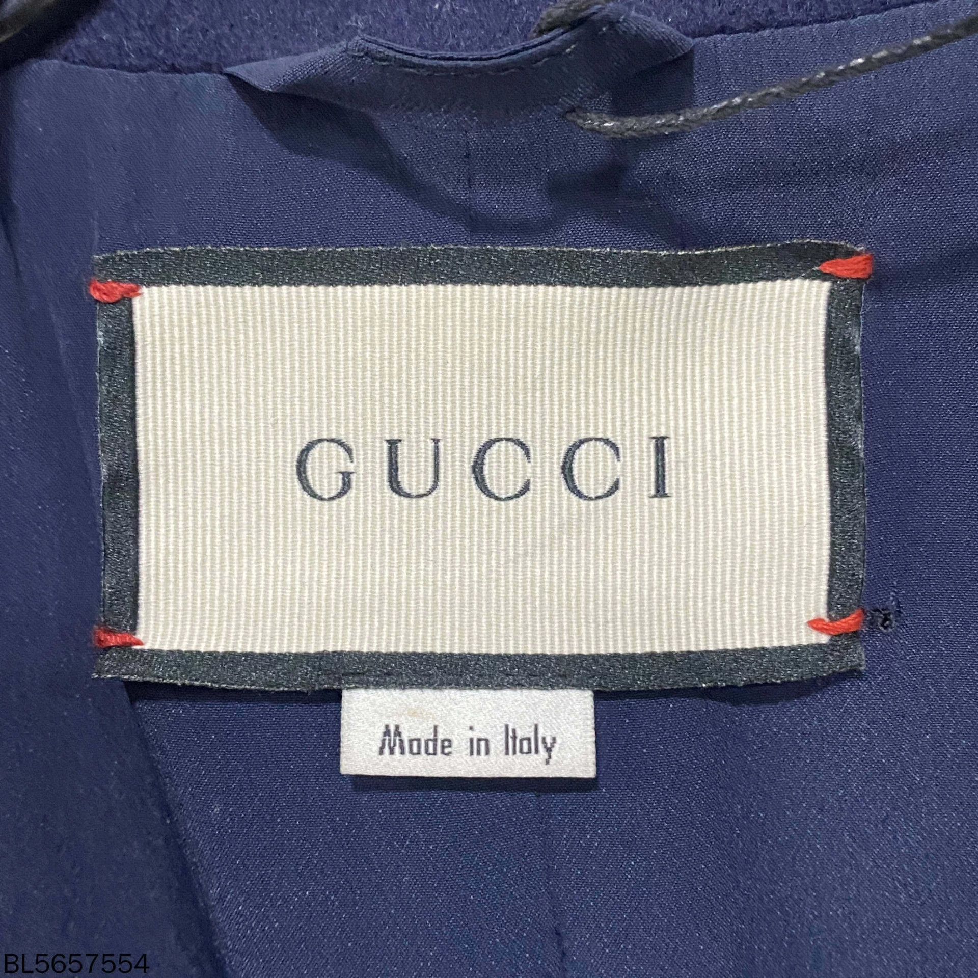 Gucci GUCCI navy bow mid-length long-sleeve overcoat 38 Size S / US 4 / IT 40 - 5 Thumbnail