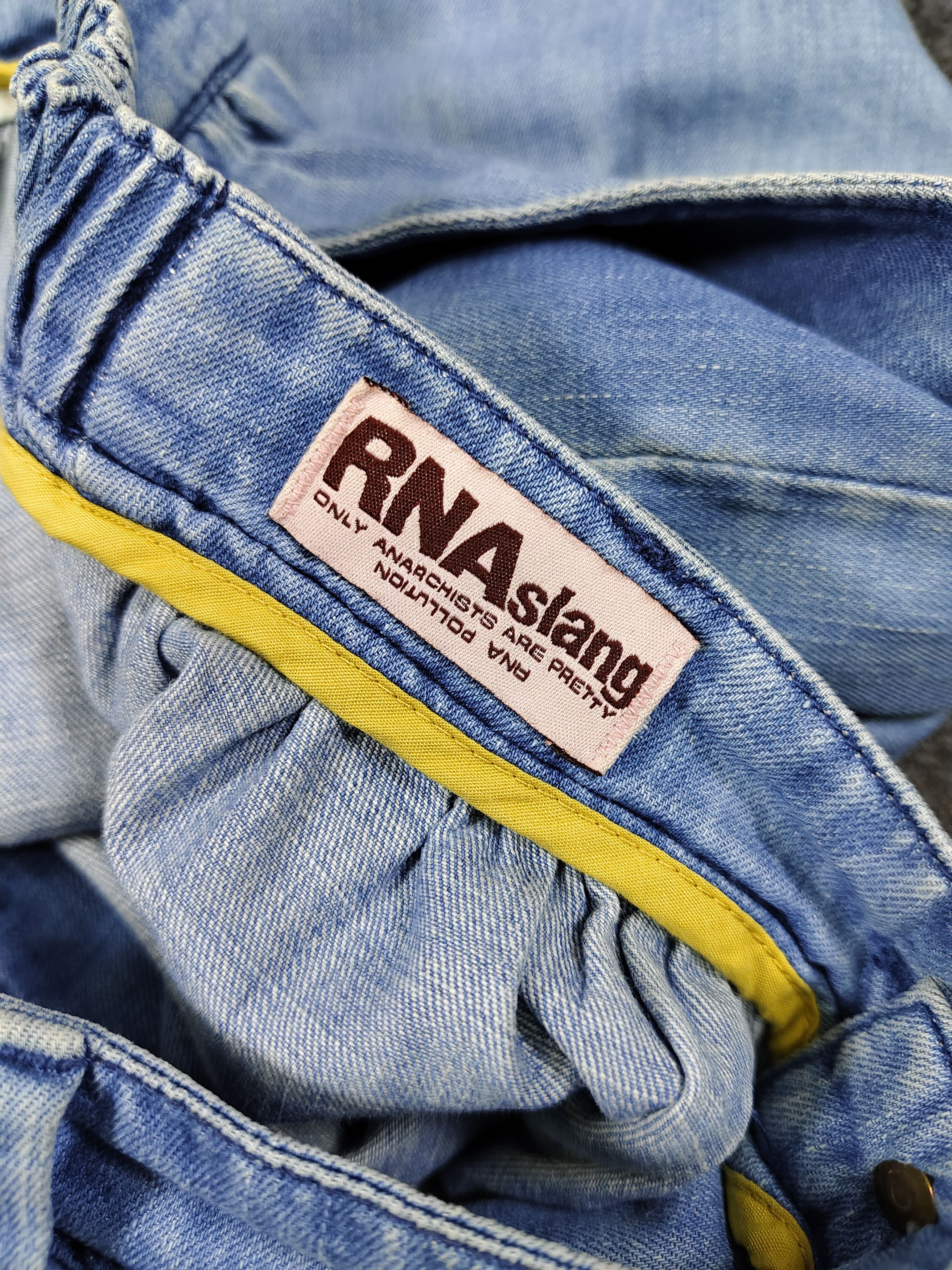 Japanese Brand 00s RNA Slang🇯🇵Streetwear Denim Drop Crotch Sarouel Shorts Size 32" / US 10 / IT 46 - 8 Thumbnail