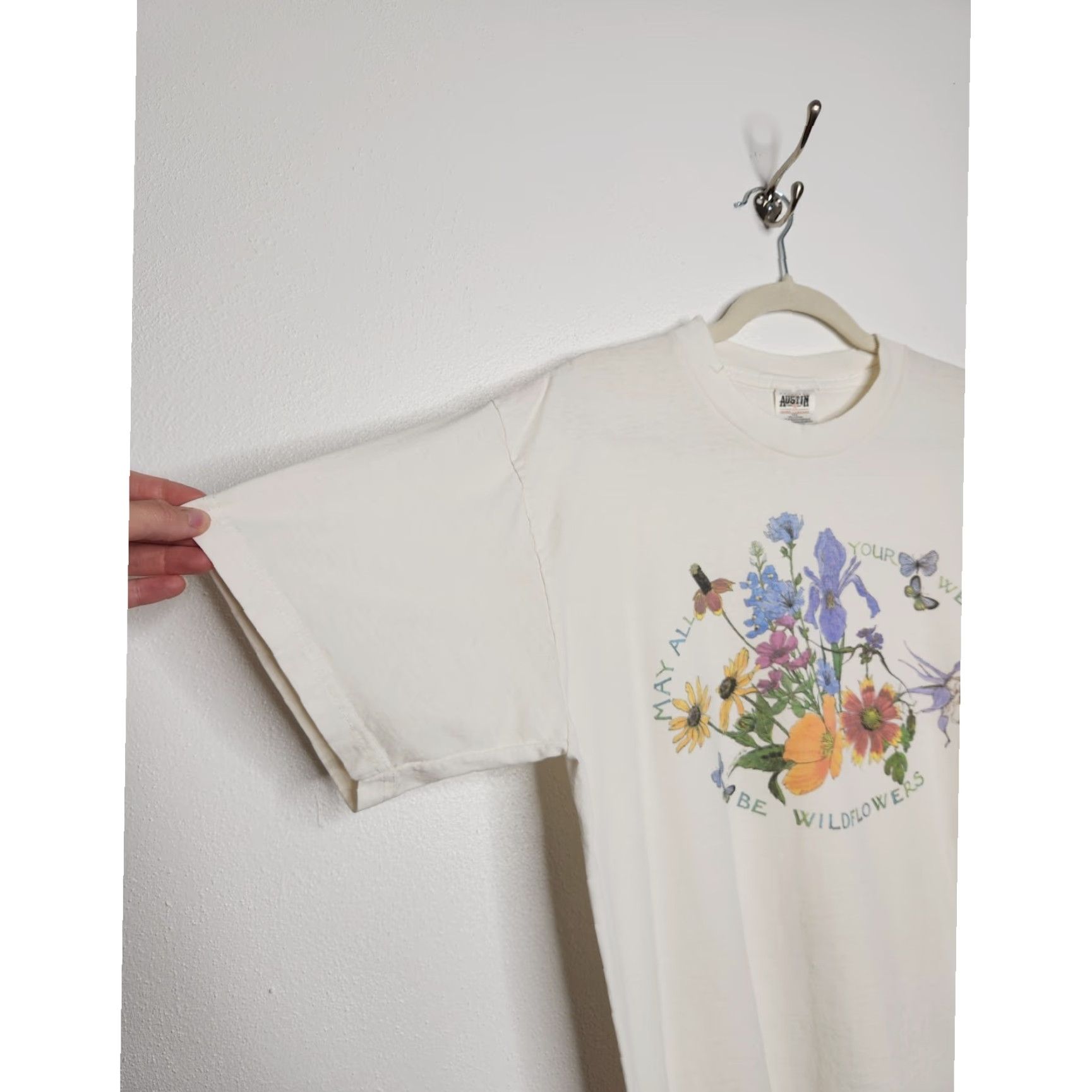 Gustin VINTAGE Weeds be Wildflowers Nature Art Flower Garden Shirt Large Mens White 90s Y2K Graphic Flower Garden Size US L / EU 52-54 / 3 - 3 Thumbnail