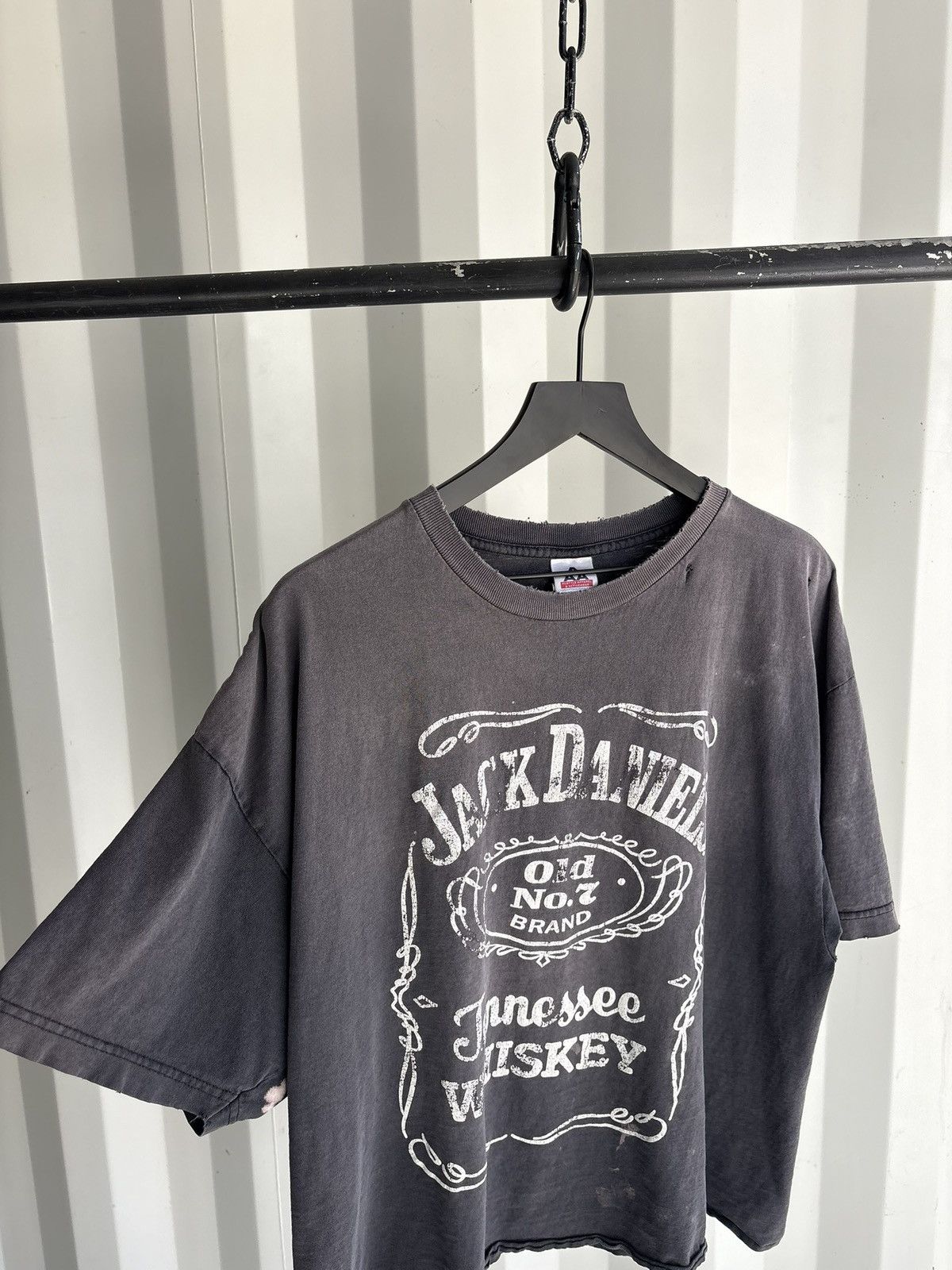 Vintage Vintage Jack Daniels Shirt Faded Thrashed Grunge Band Size US XL / EU 56 / 4 - 4 Thumbnail