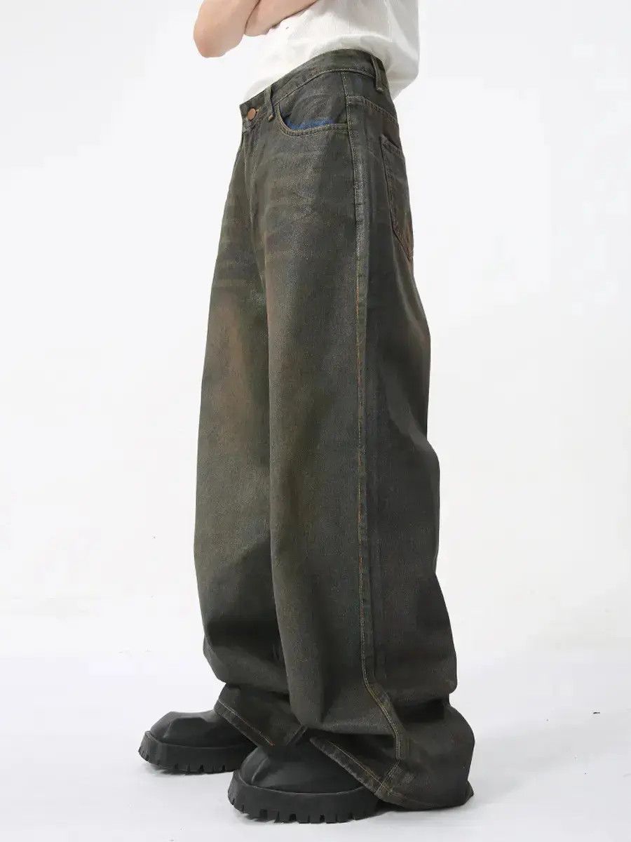 Japanese Brand Retro loose straight leg high street jeans Size US 32 / EU 48 - 2 Thumbnail