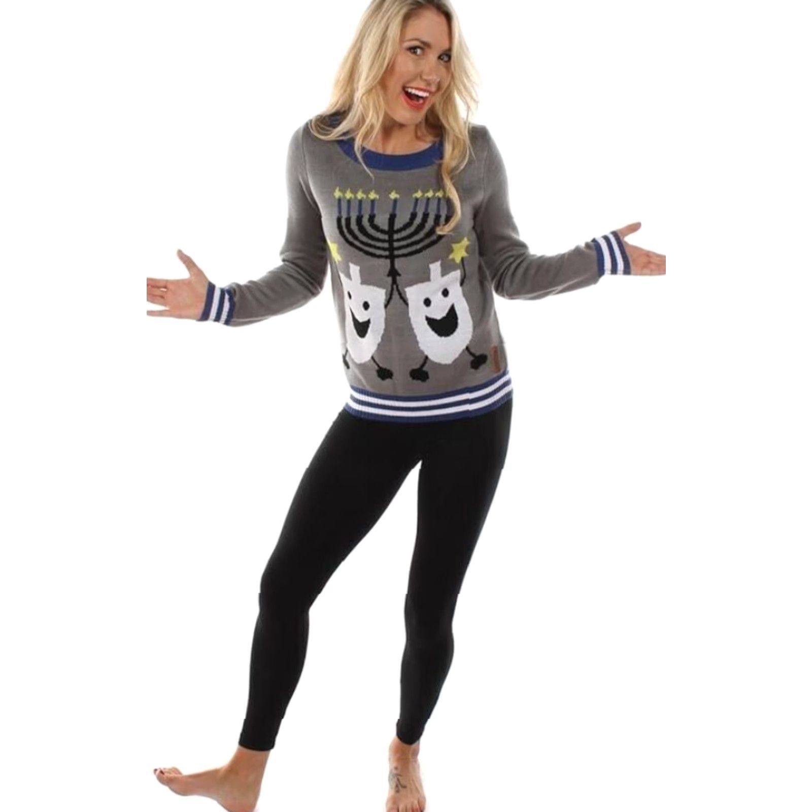 Vintage Tipsy Elves Women's Ugly Christmas Sweater Gray Size M - Pullover Holiday Apparel Size M / US 6-8 / IT 42-44 - 2 Thumbnail