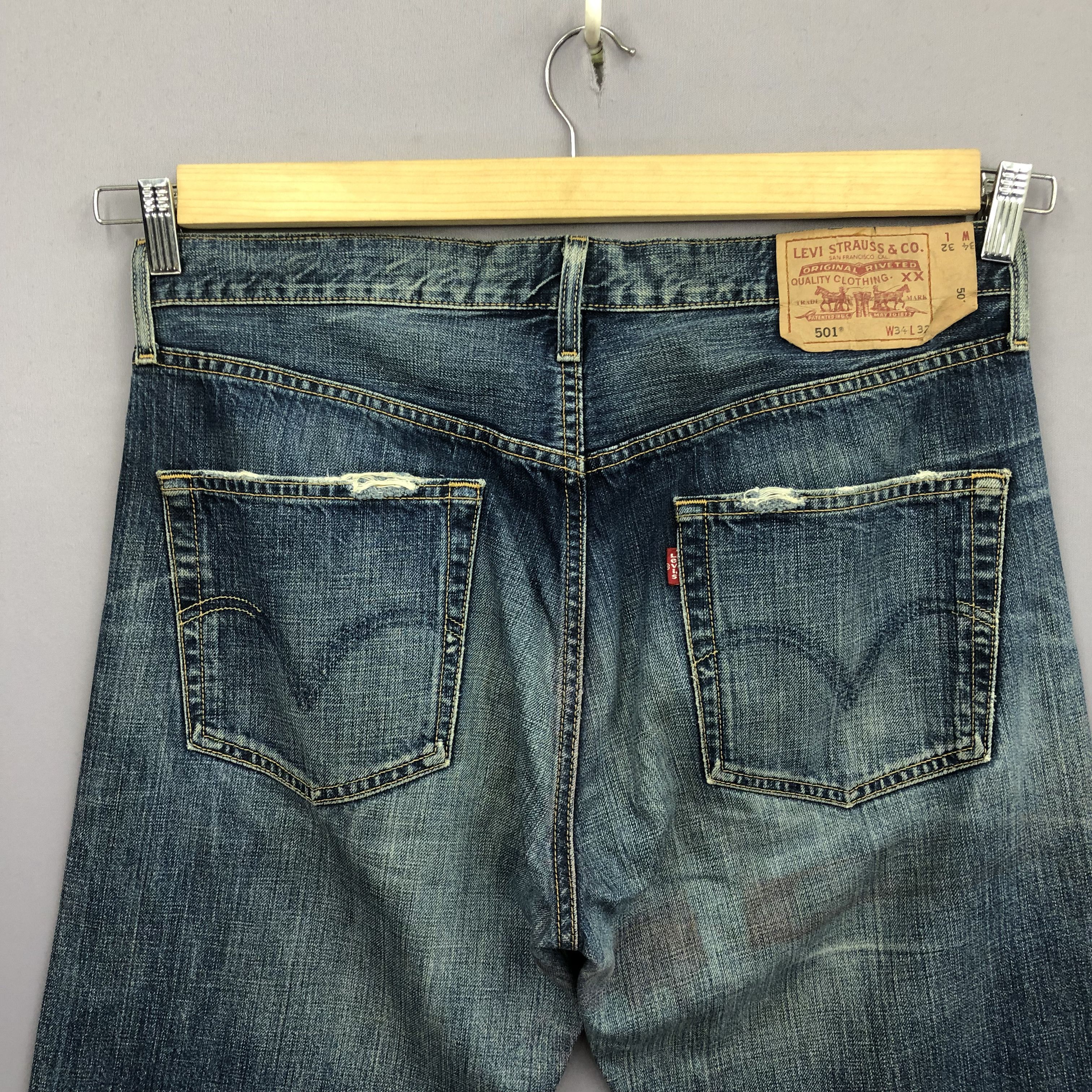 Levi's Vintage 90s Levis 501 Rusty Jeans Levi's Light Wash Denim Size US 36 / EU 52 - 5 Thumbnail
