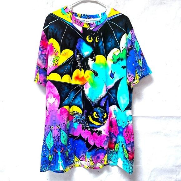 Other Bats Cartoon Bat Cotton Tee Shirt Tall Unisex Halloween Size US XL / EU 56 / 4 - 2 Thumbnail