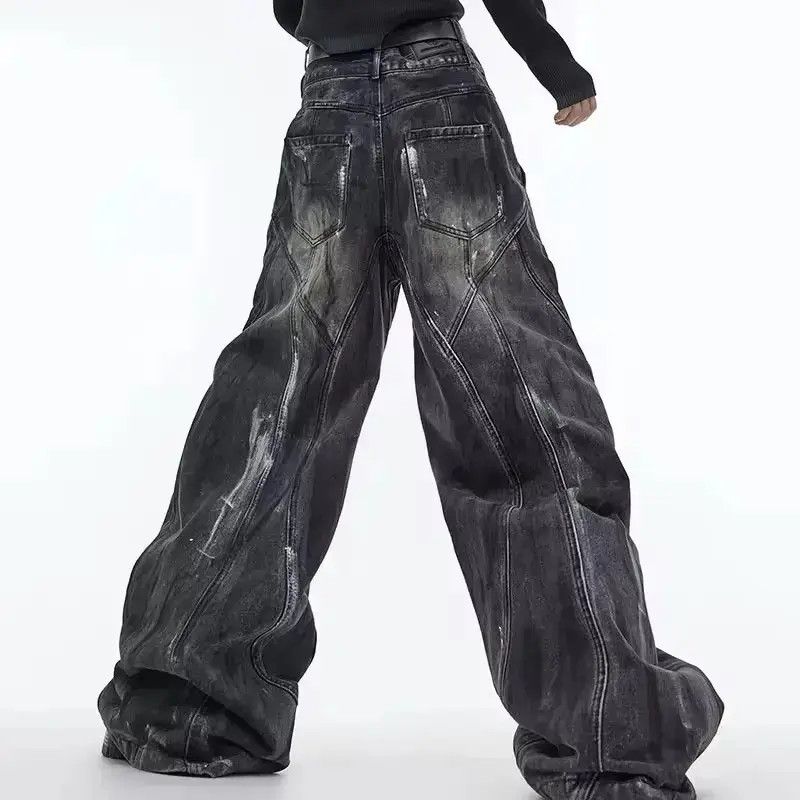 Japanese Brand Streetwear Design Washed Loose Wide Leg Pants Jeans Size US 32 / EU 48 - 4 Thumbnail