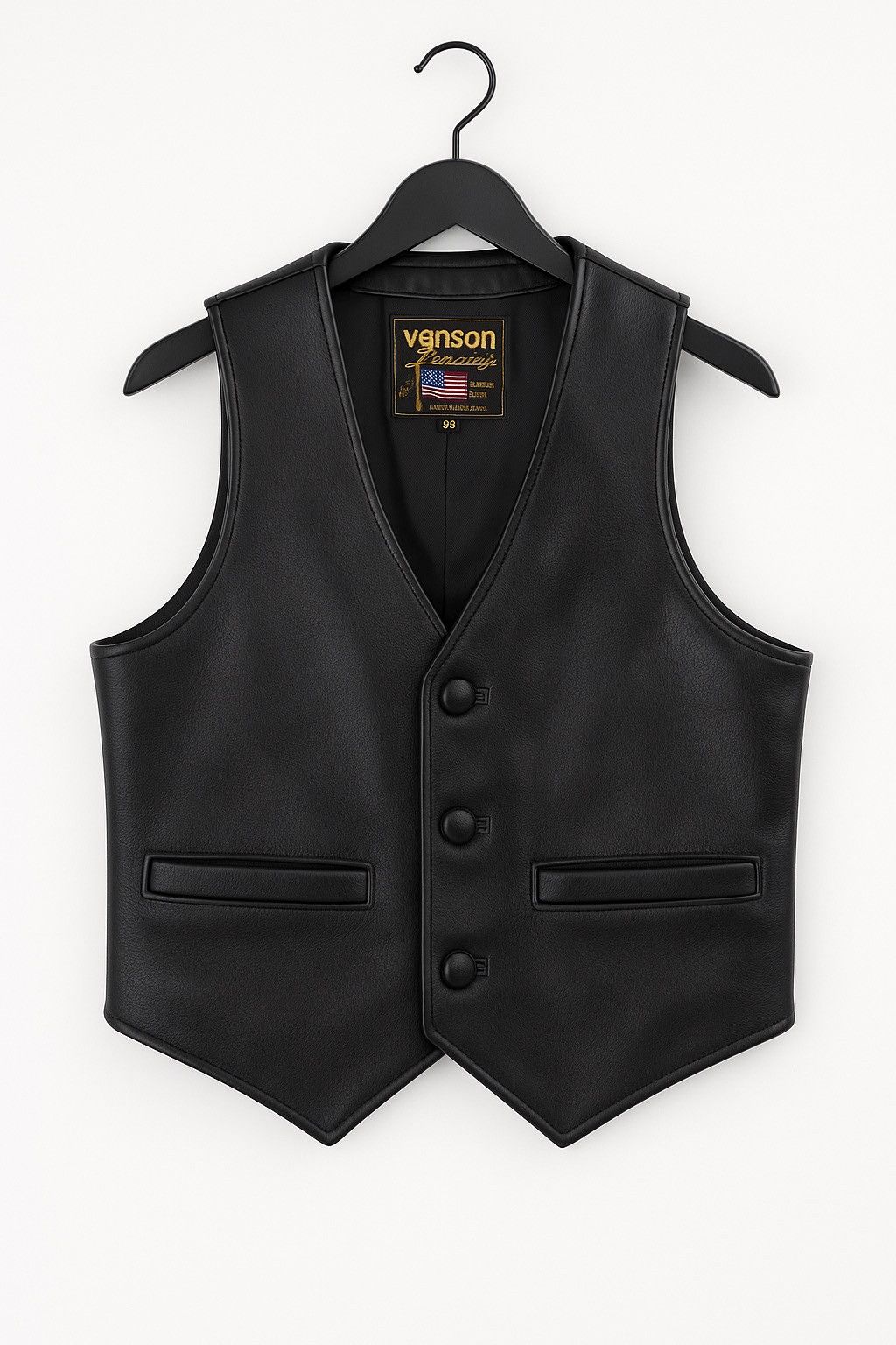 Vanson Leathers Vanson Leathers Black Leather Vest – Made in USA - Classic Size US S / EU 44-46 / 1 - 1 Thumbnail
