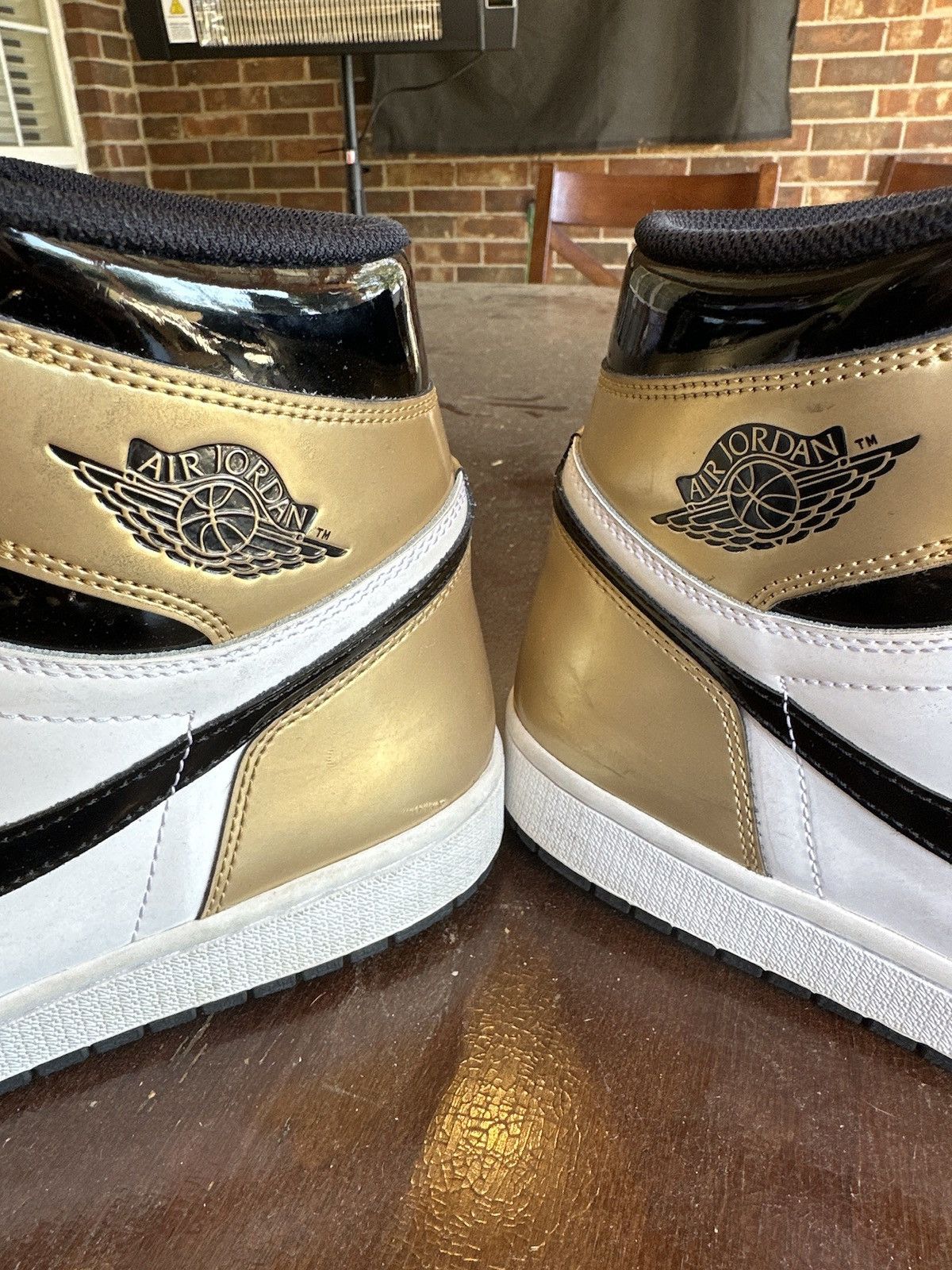 Jordan Brand Jordan 1 Retro High NRG Patent Gold Toe Size US 12 / EU 45 - 9 Thumbnail