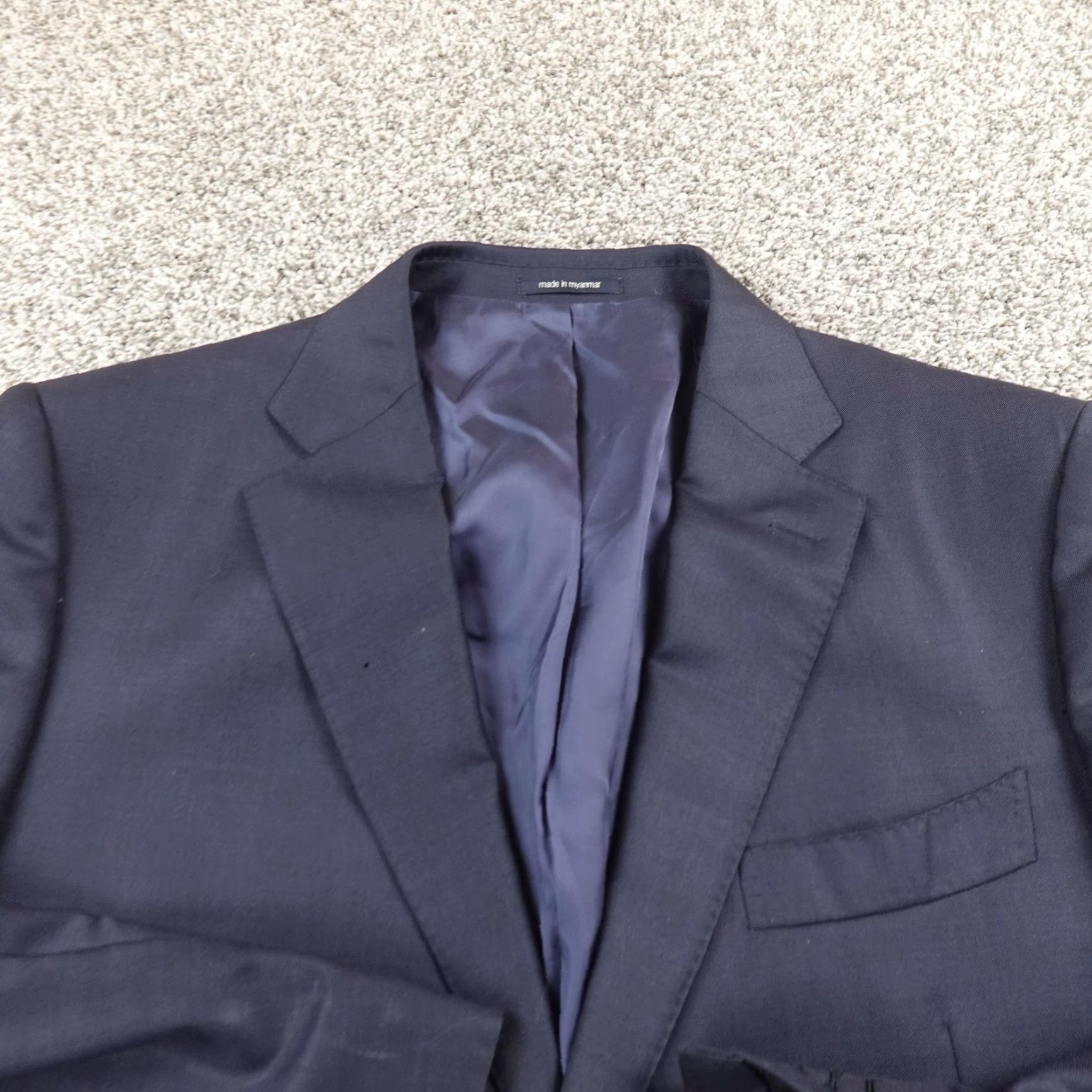 Suitsupply Suitsupply Napoli Blazer Mens 46S Blue Wool Suit Jacket Notch Lapel Two-Button Single-Breasted 2 Piece Jacket Coat Short Size 46R - 3 Thumbnail
