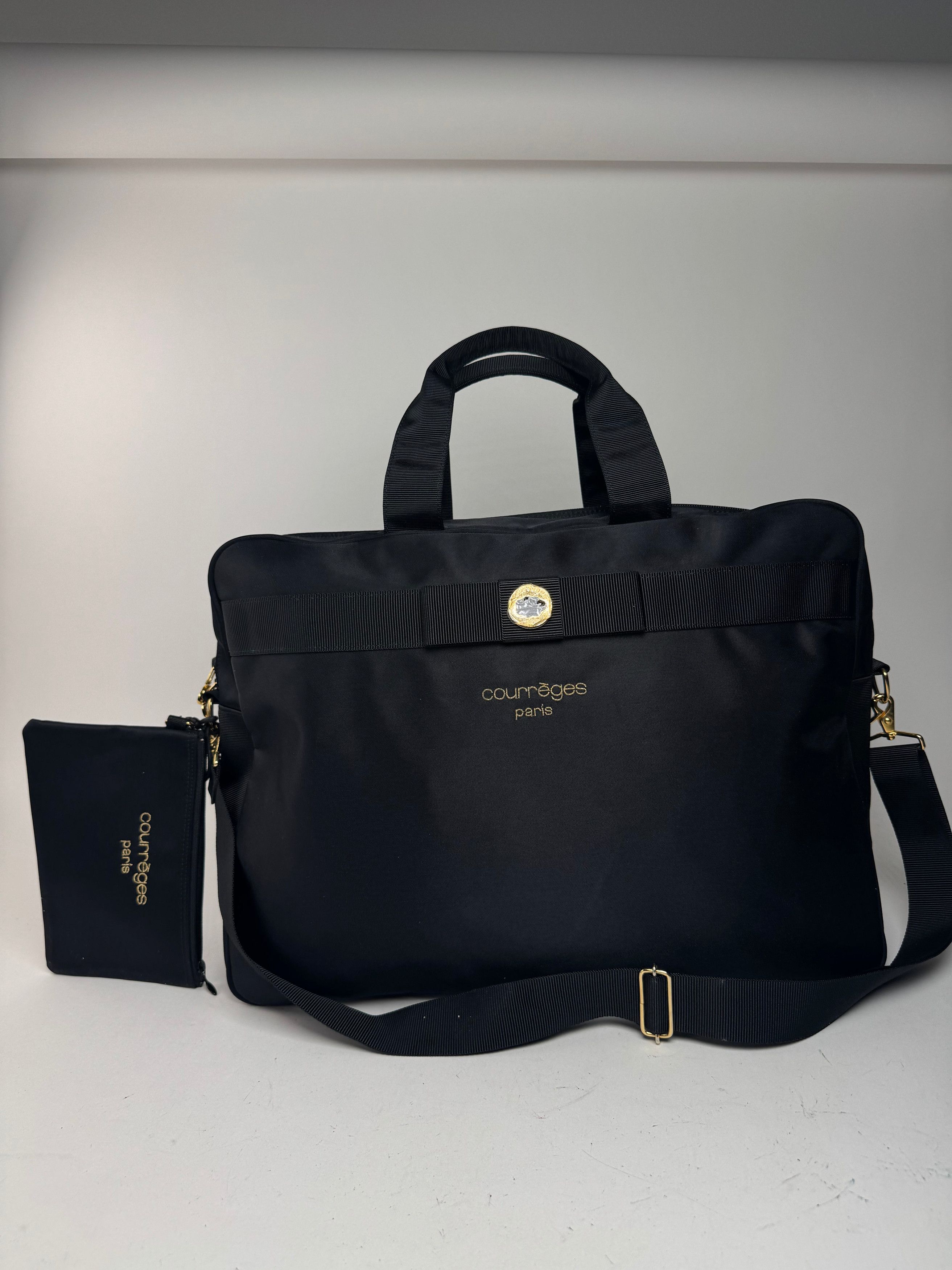 Courreges Vintage Paris 2Way Cotton Duffel bag black Size ONE SIZE - 1 Thumbnail