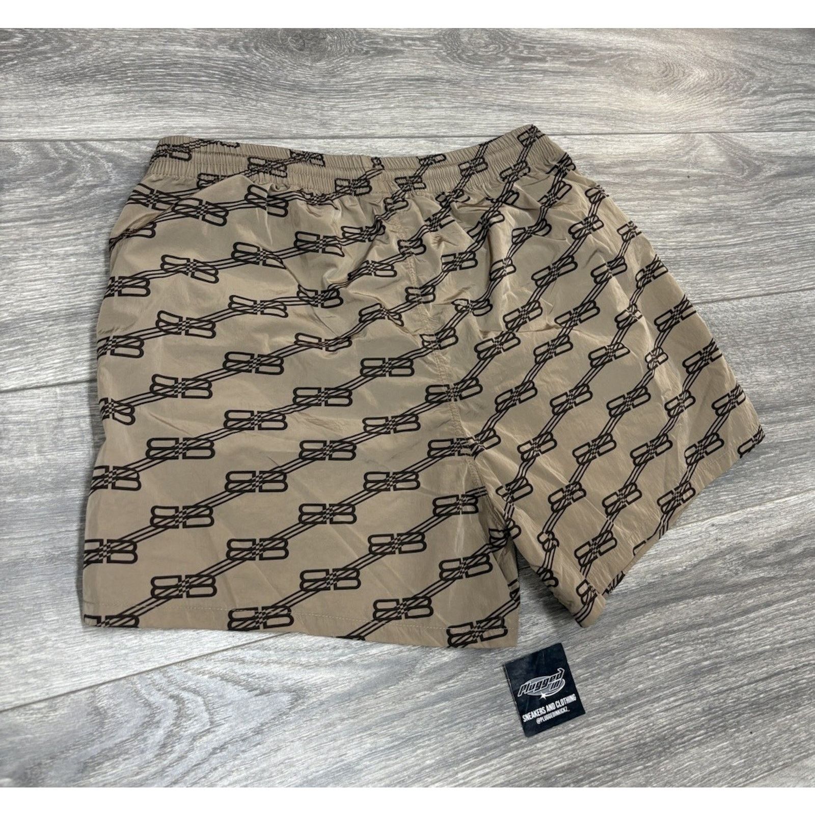 Balenciaga Balenciaga BB Monogram Swim Shorts ' Beige Brown ' | NEW! Size US 30 / EU 46 - 7 Thumbnail