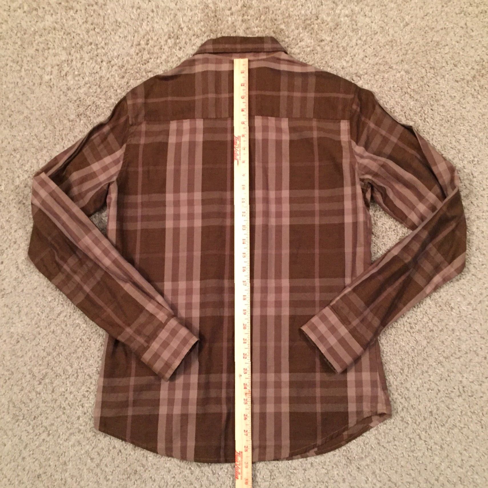 Ecko Unltd. Marc Ecko Shirt Mens Small Brown Plaid Long Sleeve Button Up Pockets Size US S / EU 44-46 / 1 - 6 Thumbnail