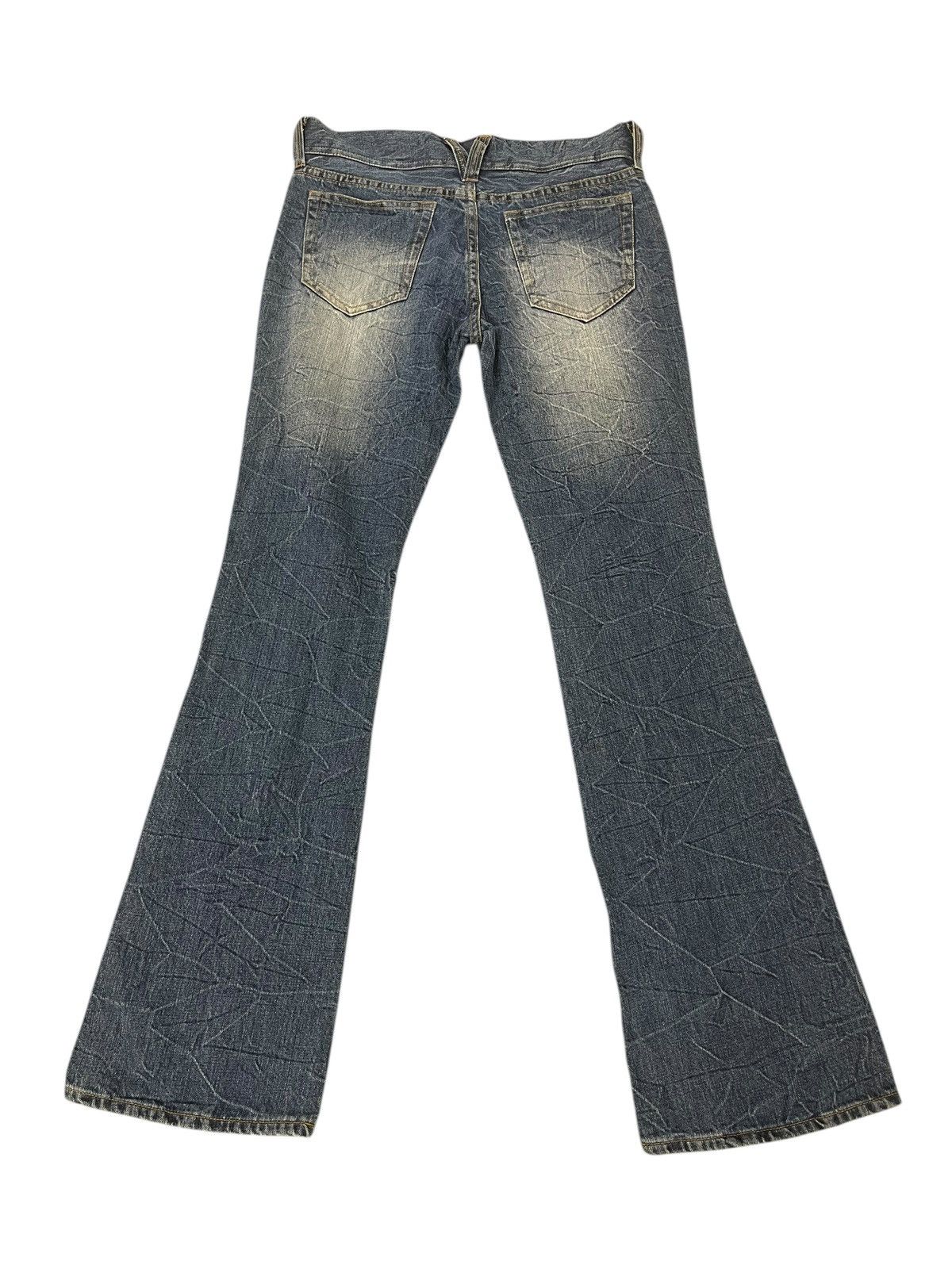 Japanese Brand Flare Jeans Unknown Washed Denim Distress Boot Cut 1🟦1 Size US 29 - 10 Thumbnail