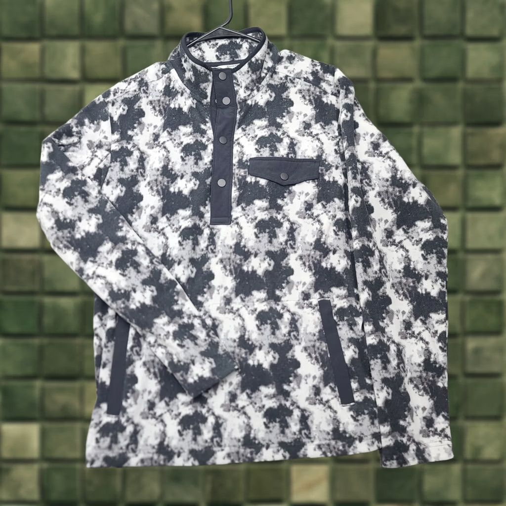CO Duluth Doubleback Fleece Pullover Mens M Gray Tie Dye Mock Neck Snaps Pocket Brushed Lightweight Thermal Outdoor Casual Sweater Size US M / EU 48-50 / 2 - 1 Thumbnail