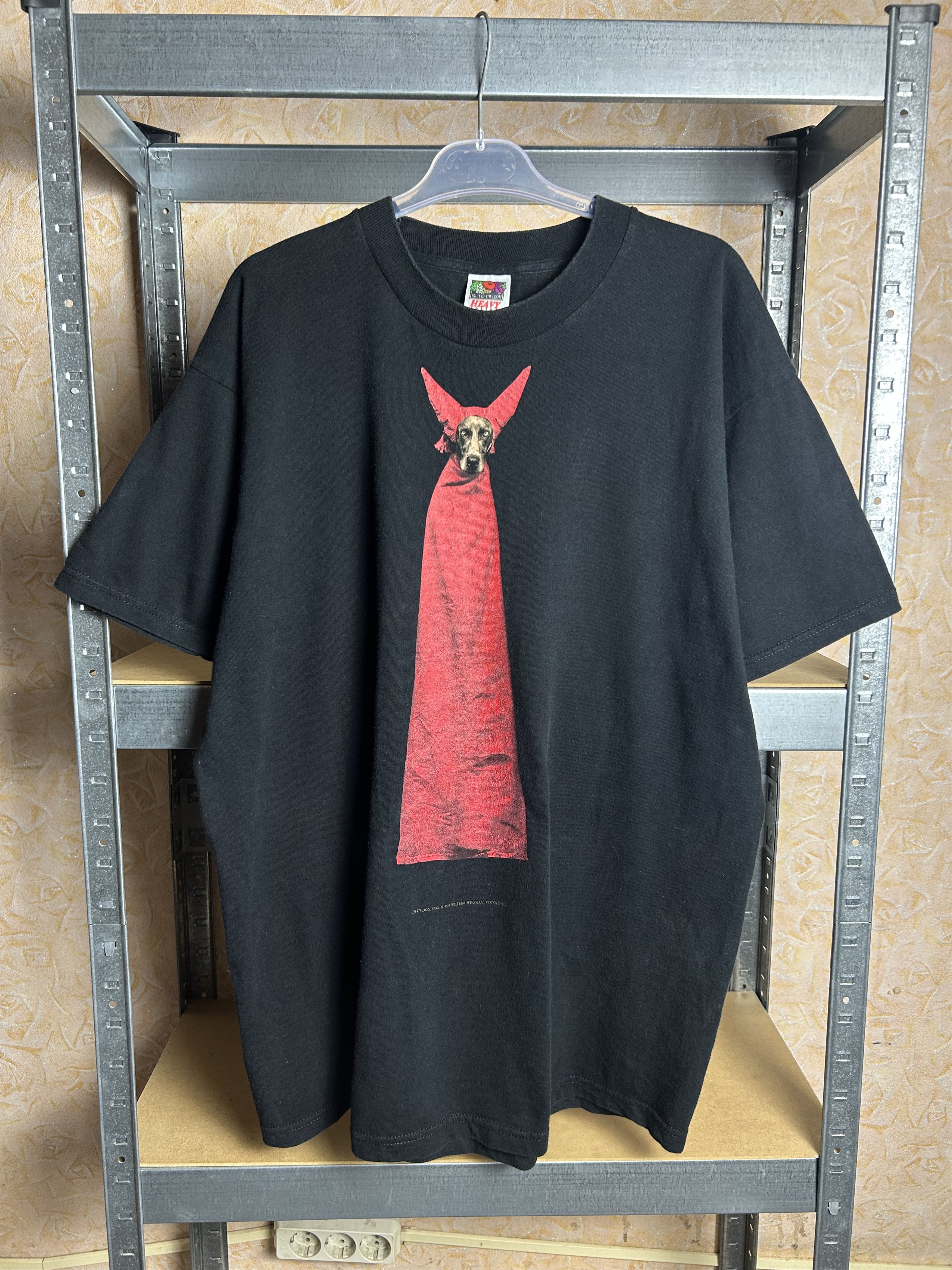 William Wegman 1995 ヴィンテージ Tシャツ Vintage VTG 1995 Devil Dog William Wegman Art Single stitch Tshirt