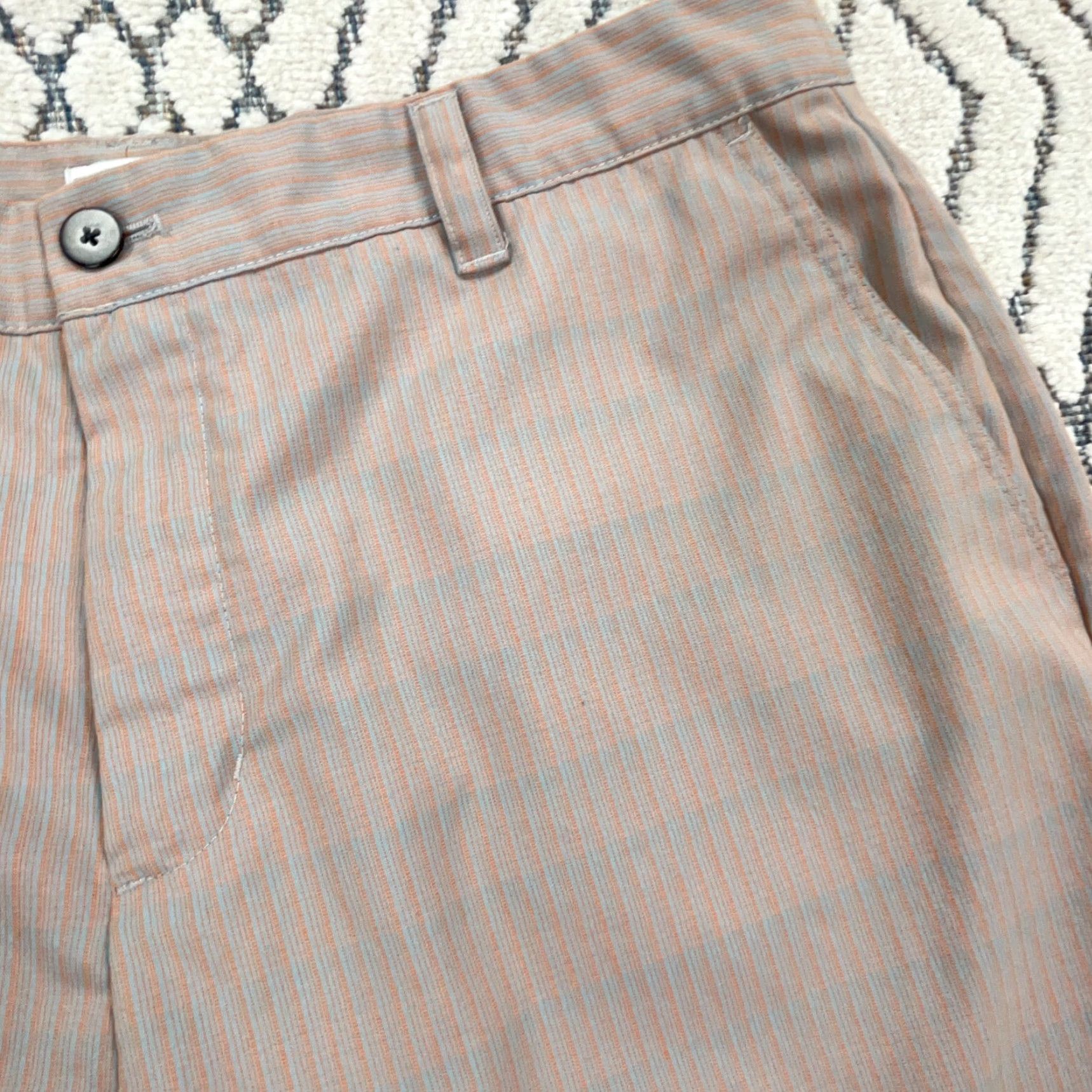 Adidas Adidas Golf Shorts Men 36 Orange Blue Striped Chino Performance Wicking Clima Size US 36 / EU 52 - 3 Thumbnail