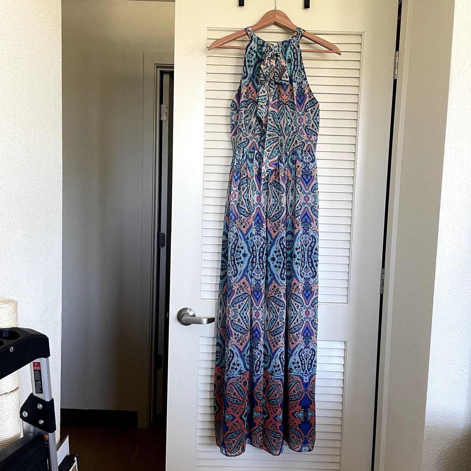 Other Eliza J Paisley Patchwork Print Boho Halter Neck Maxi Dress Size S / US 4 / IT 40 - 4 Thumbnail