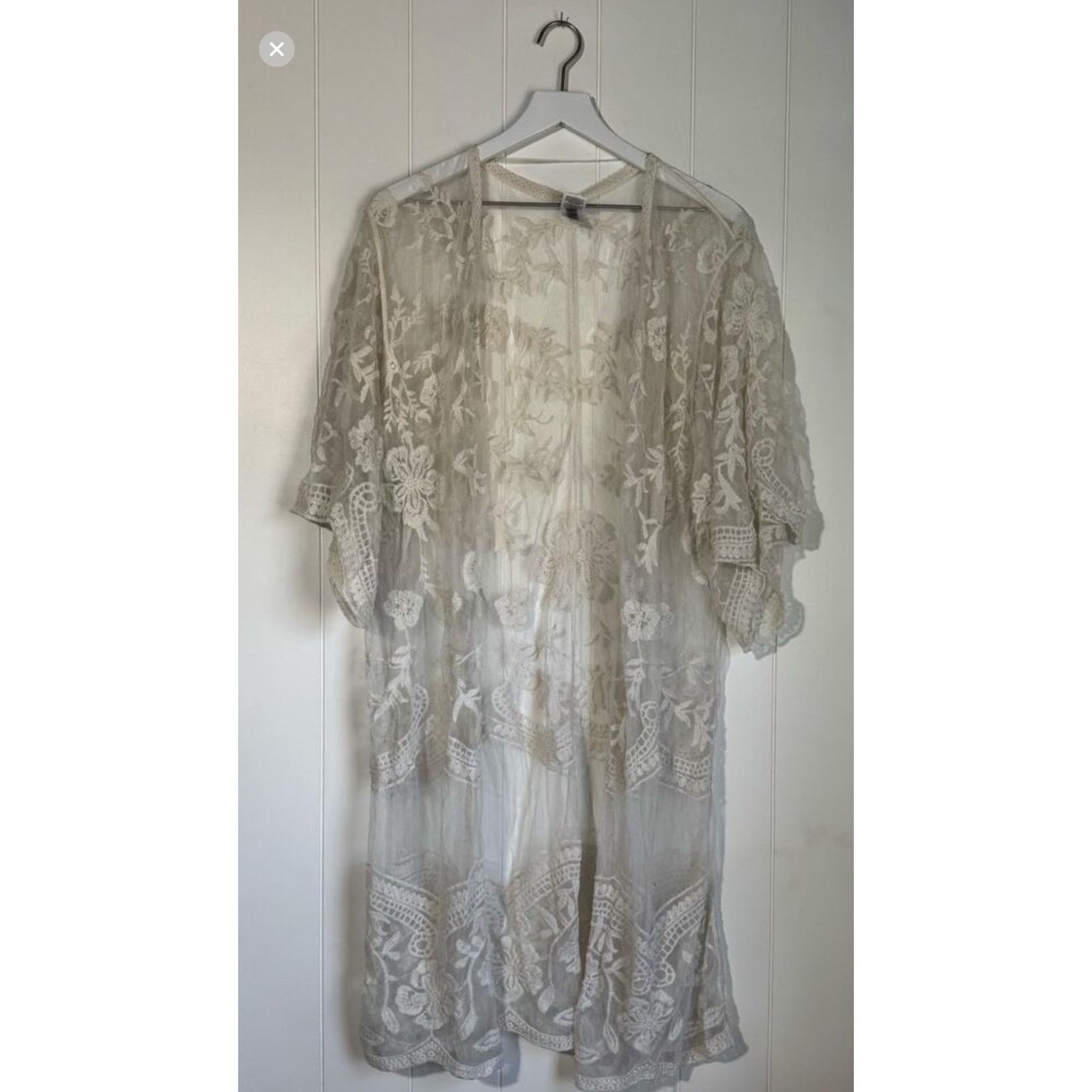 Other Kimono Cover-Up · Floral Cream Sheer Lace Small/Medium Size M / US 6-8 / IT 42-44 - 1 Thumbnail