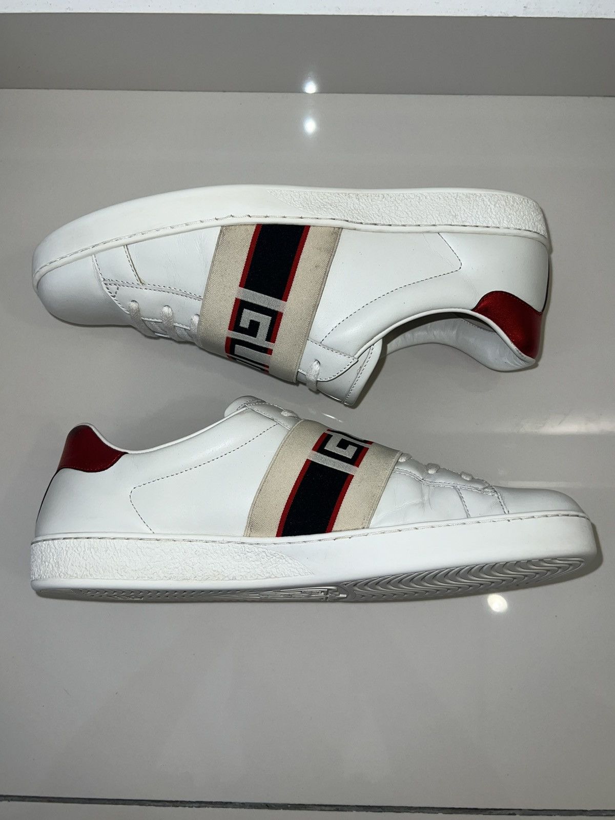 Gucci Gucci Ace Stripe White Red Black (Only Shoes) Size US 11 / EU 44 - 6 Thumbnail