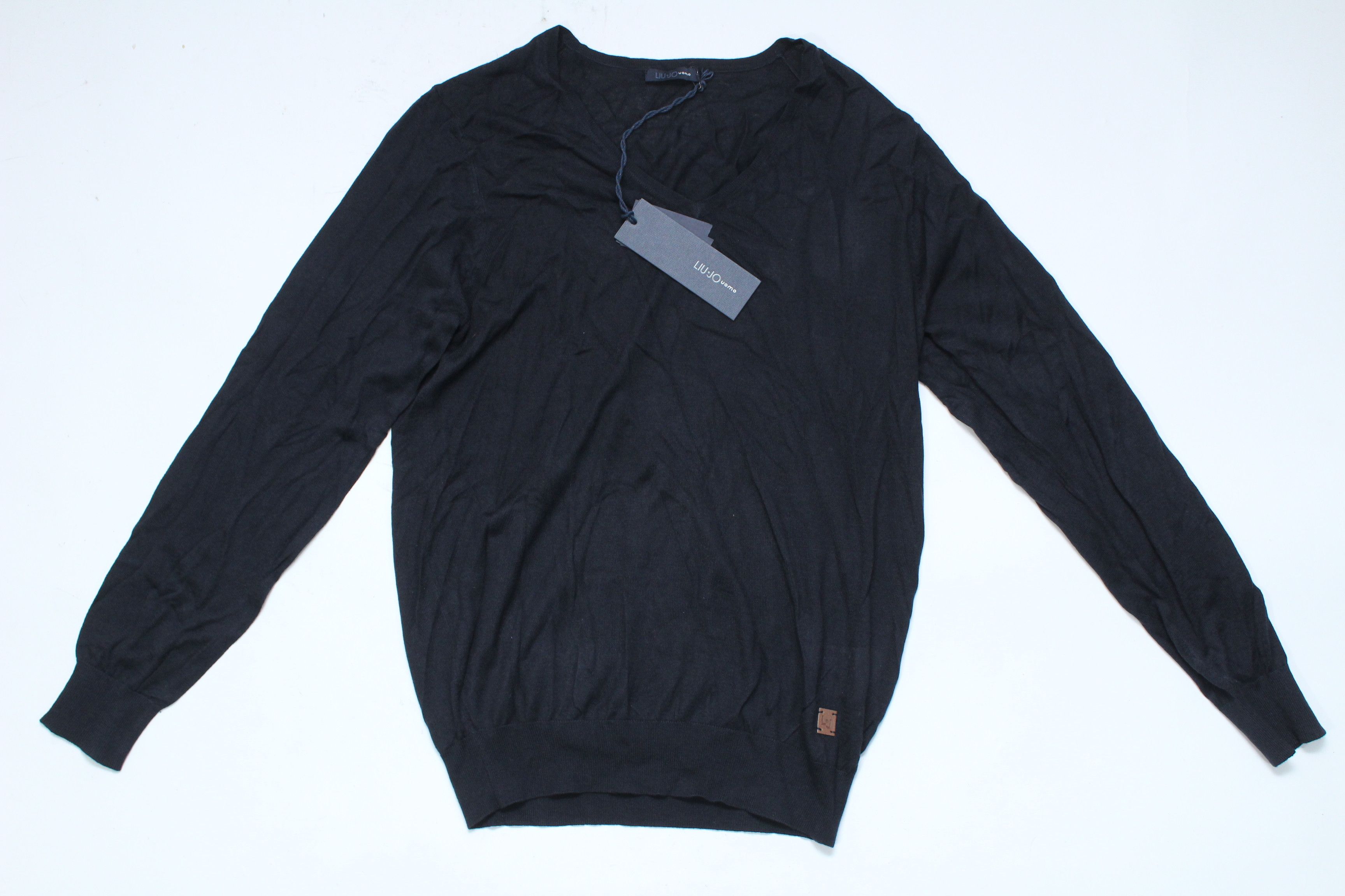 image of Italian Designers x Liu Jo Cashmere Silk Sweater New Mens Size L Authentic in Navy