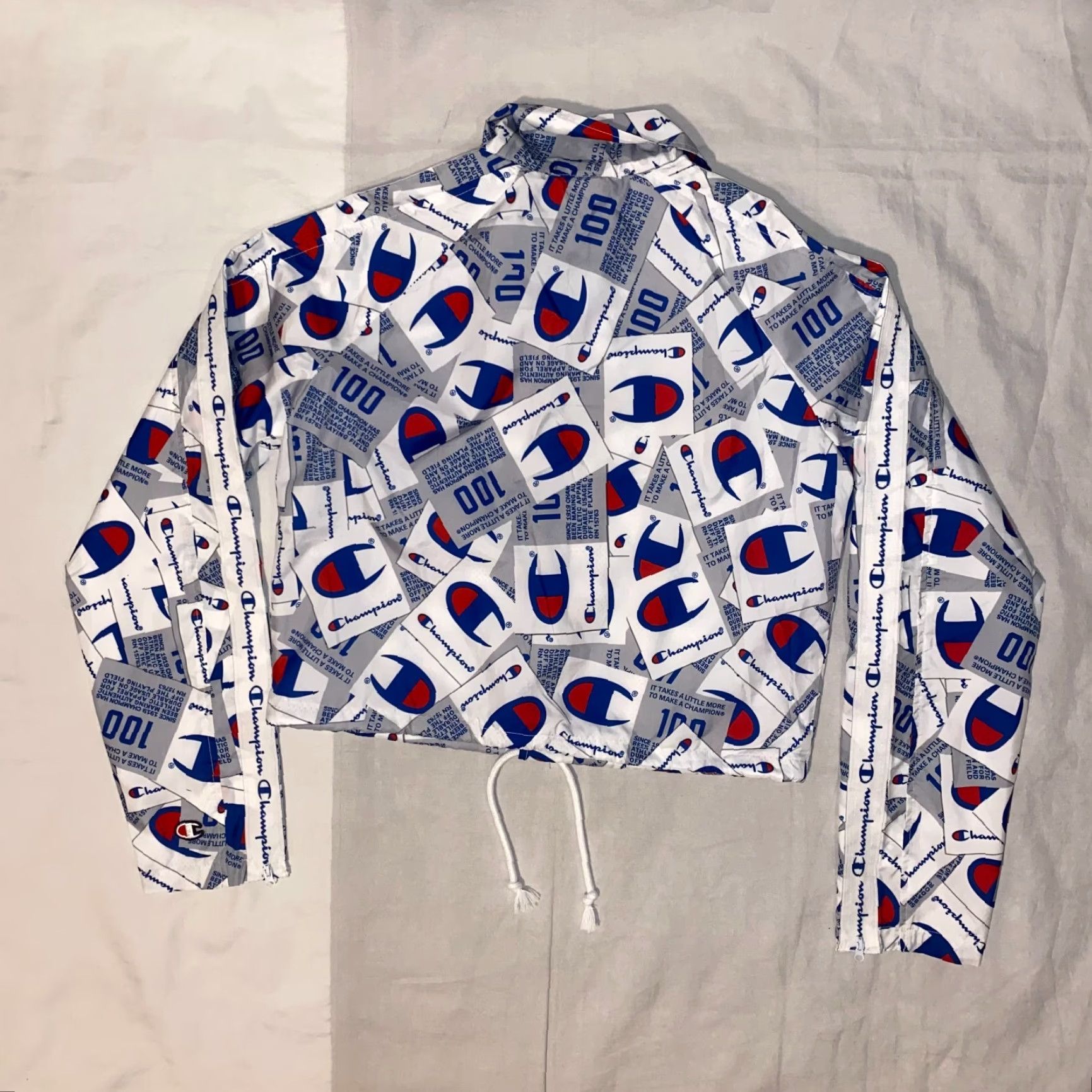 Champion VINTAGE Champion Life 100yr Anniversary Women's Jacket Windbreaker XS White Button Down Size XS / US 0-2 / IT 36-38 - 8 Thumbnail