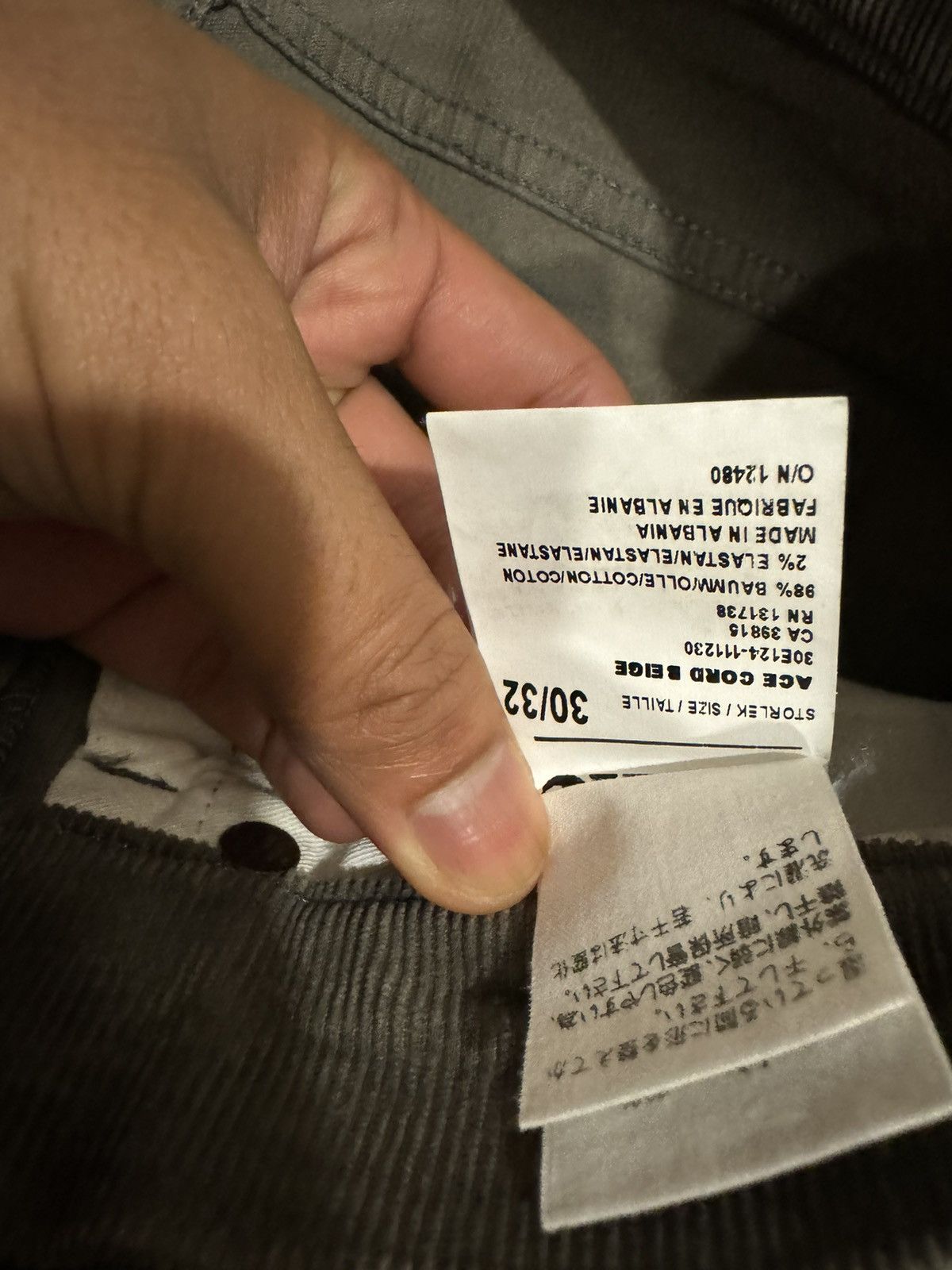 Acne Studios × Designer ACNE STUDIOS VELVET ACE CORD BEIGE CORDUROY PANTS 30/32 Size US 30 / EU 46 - 4 Thumbnail